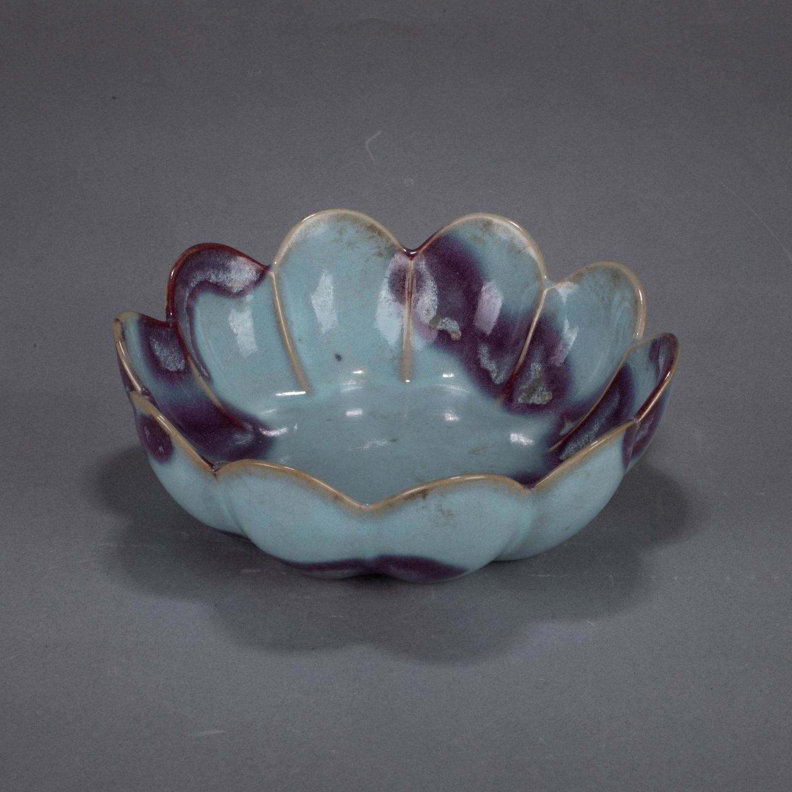 Jun ware sunflower-form brush washer: Jun ware sunflower-form brush washer