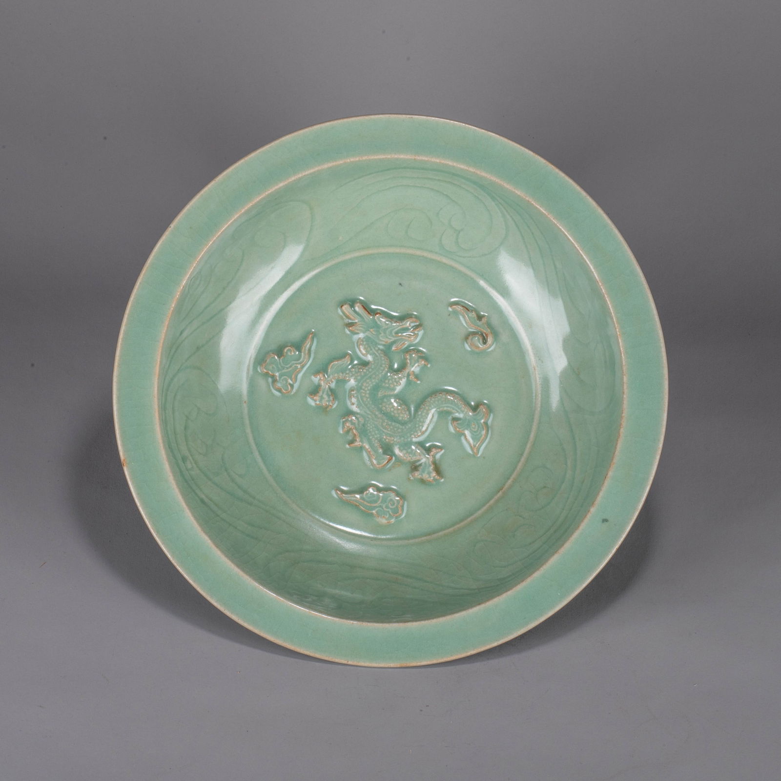 Longquan celadon dragon-patterned dish - 5