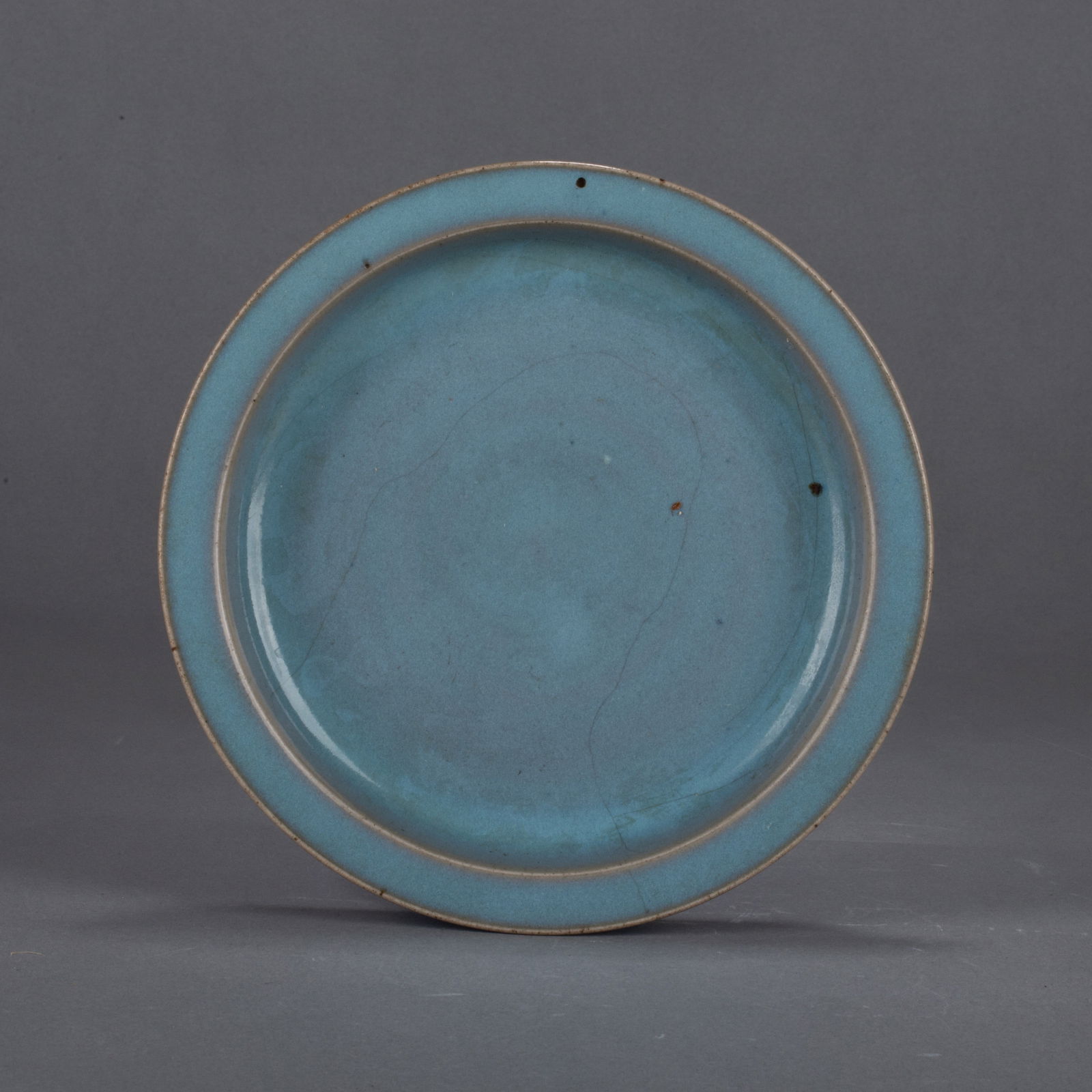 Jun ware brush washer with folded rim: Jun ware brush washer with folded rim