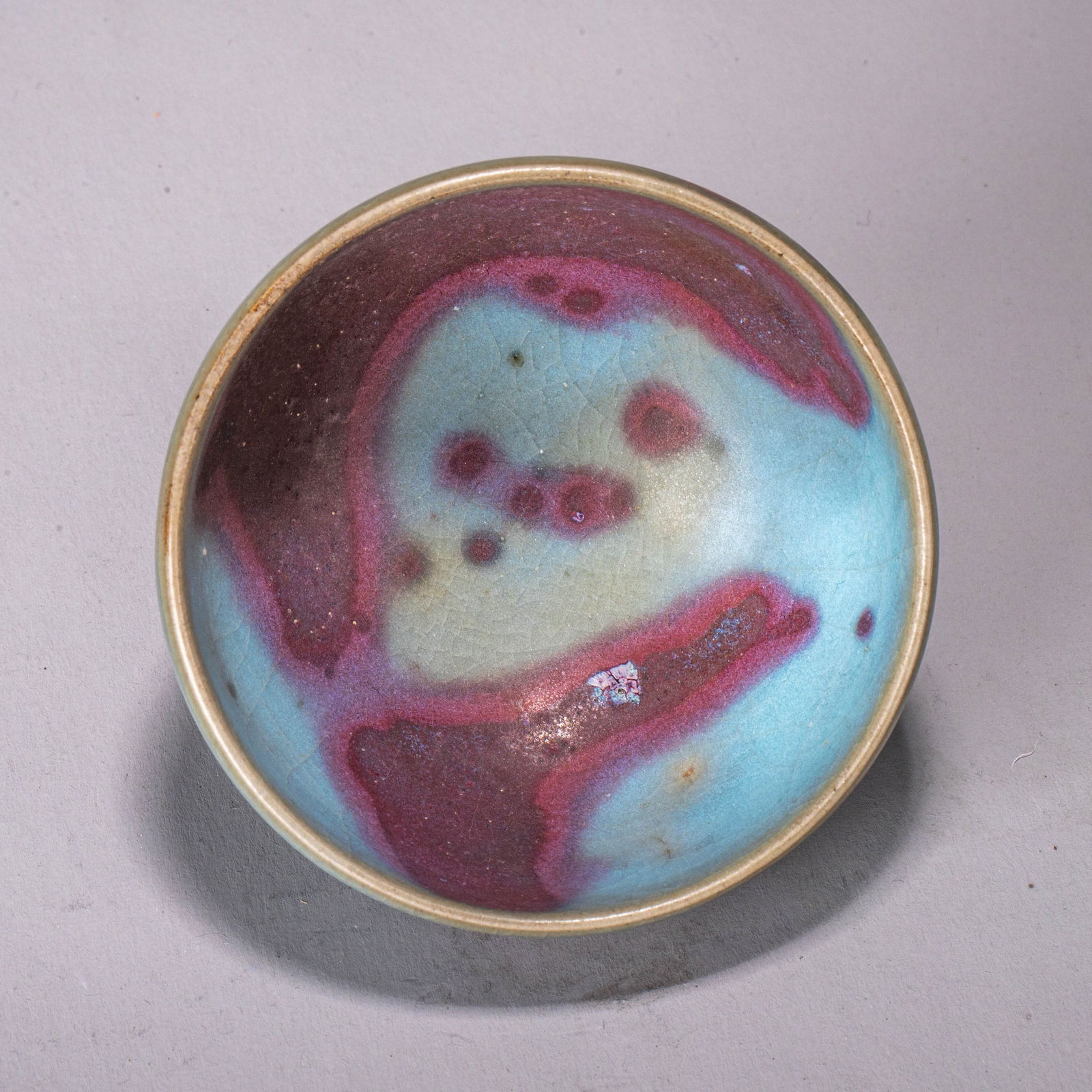 Jun ware small cup with purple splashes - 4