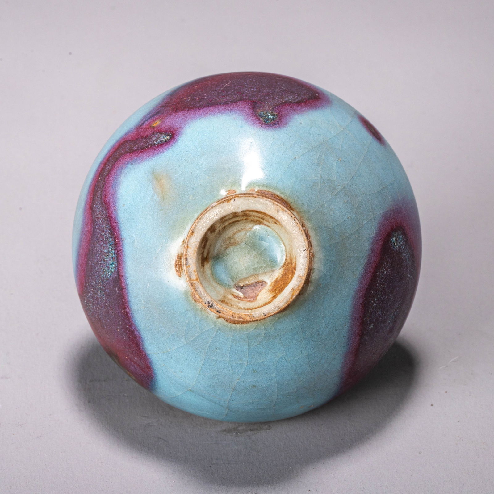 Jun ware small cup with purple splashes - 5