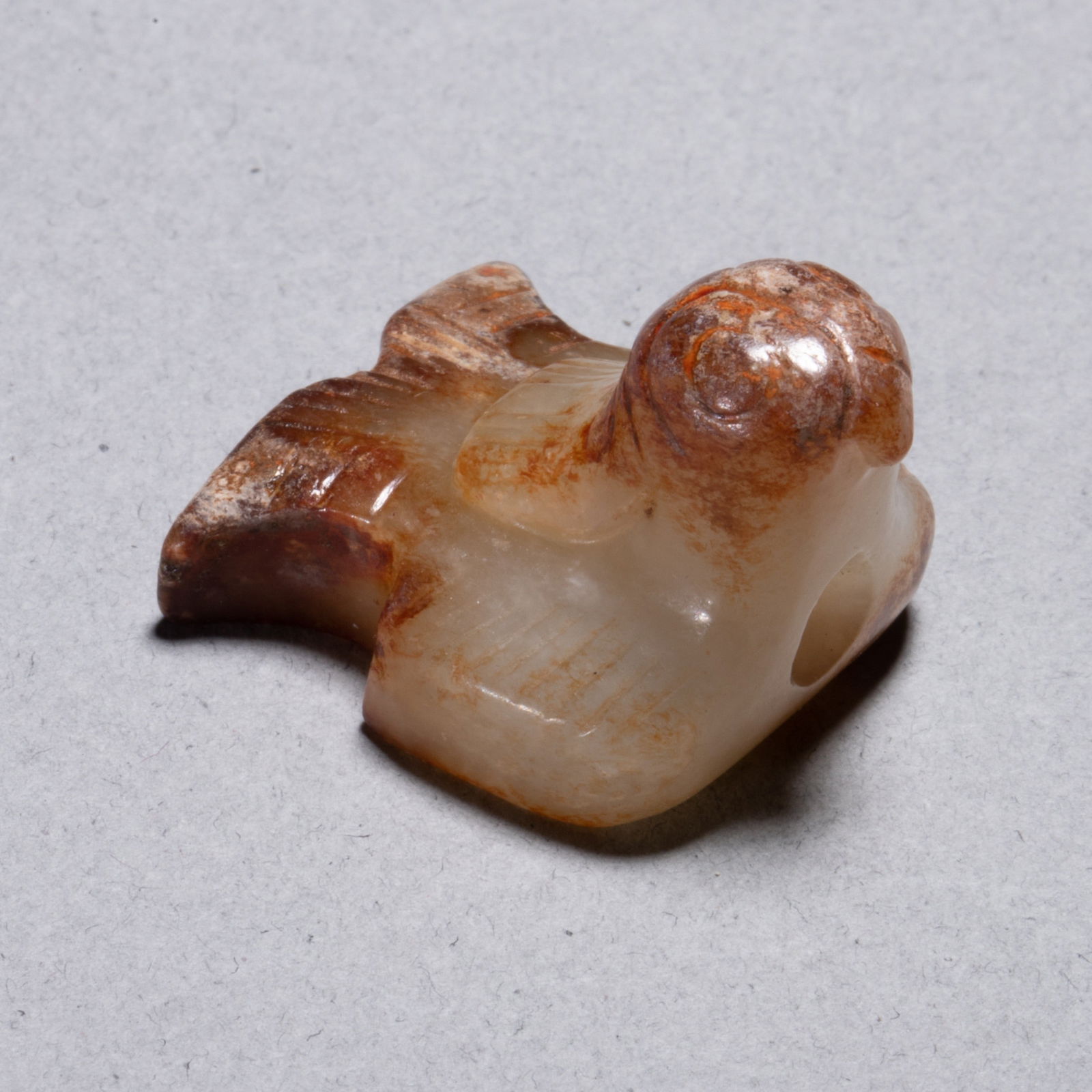 Western Zhou Dynasty jade bird with red calcification (1 of 5)