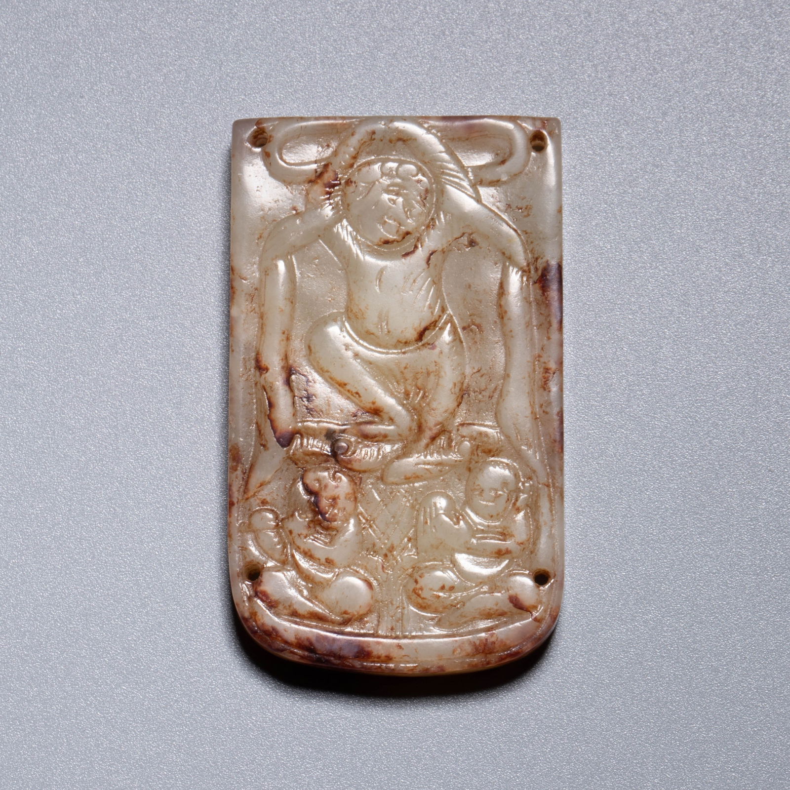 Tang Dynasty belt plaque with foreign figure motif (1 of 6)