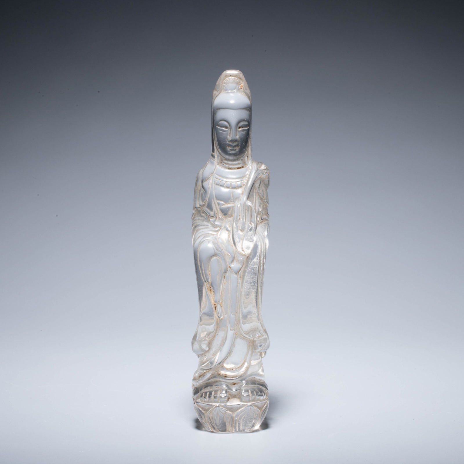 Qing Dynasty Crystal Carving of Standing Guanyin Statue (1 of 6)