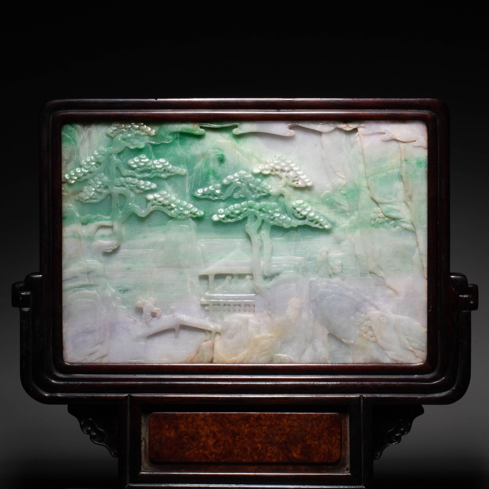 Landscape Pattern Jade Table Screen - 2