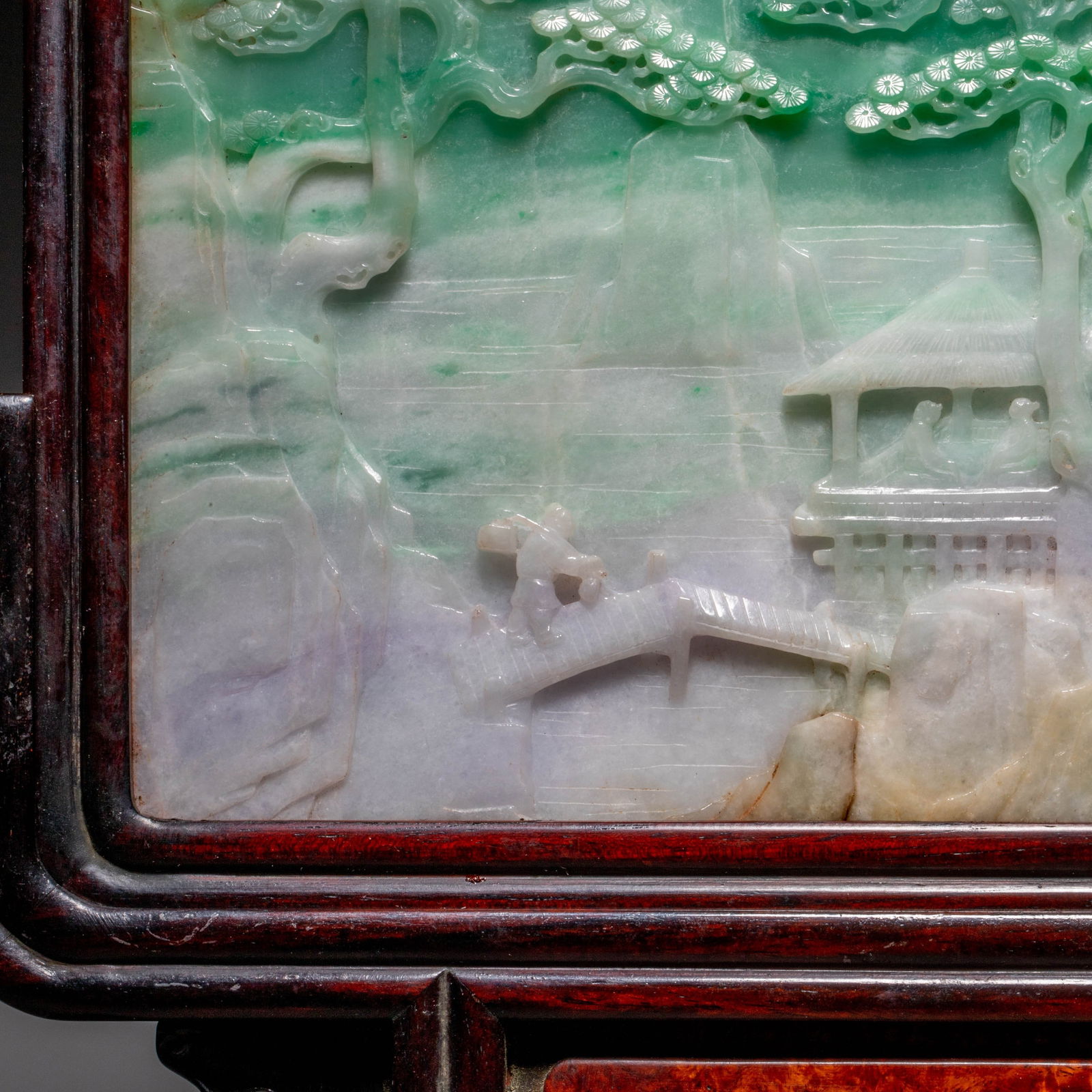 Landscape Pattern Jade Table Screen - 6