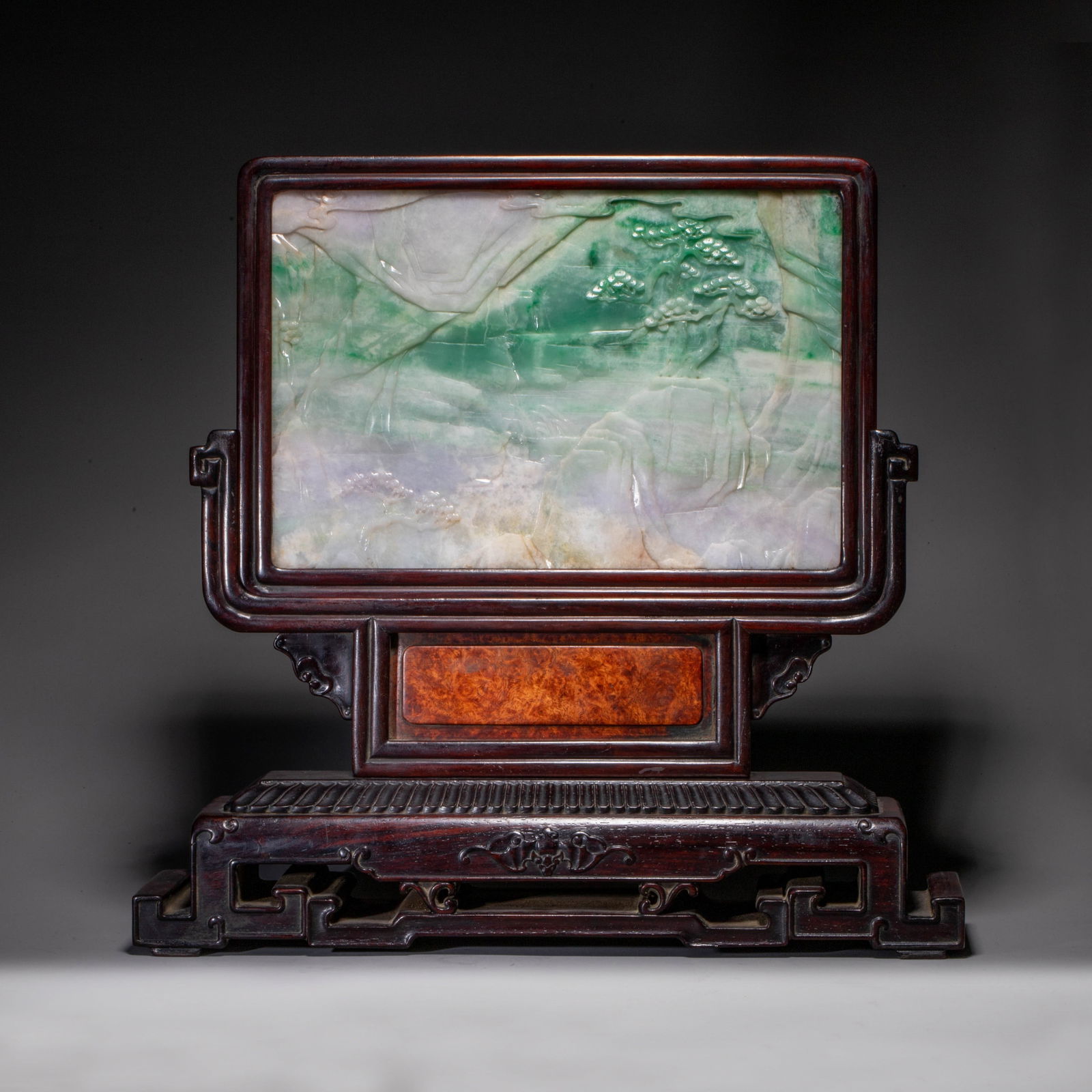 Landscape Pattern Jade Table Screen - 7