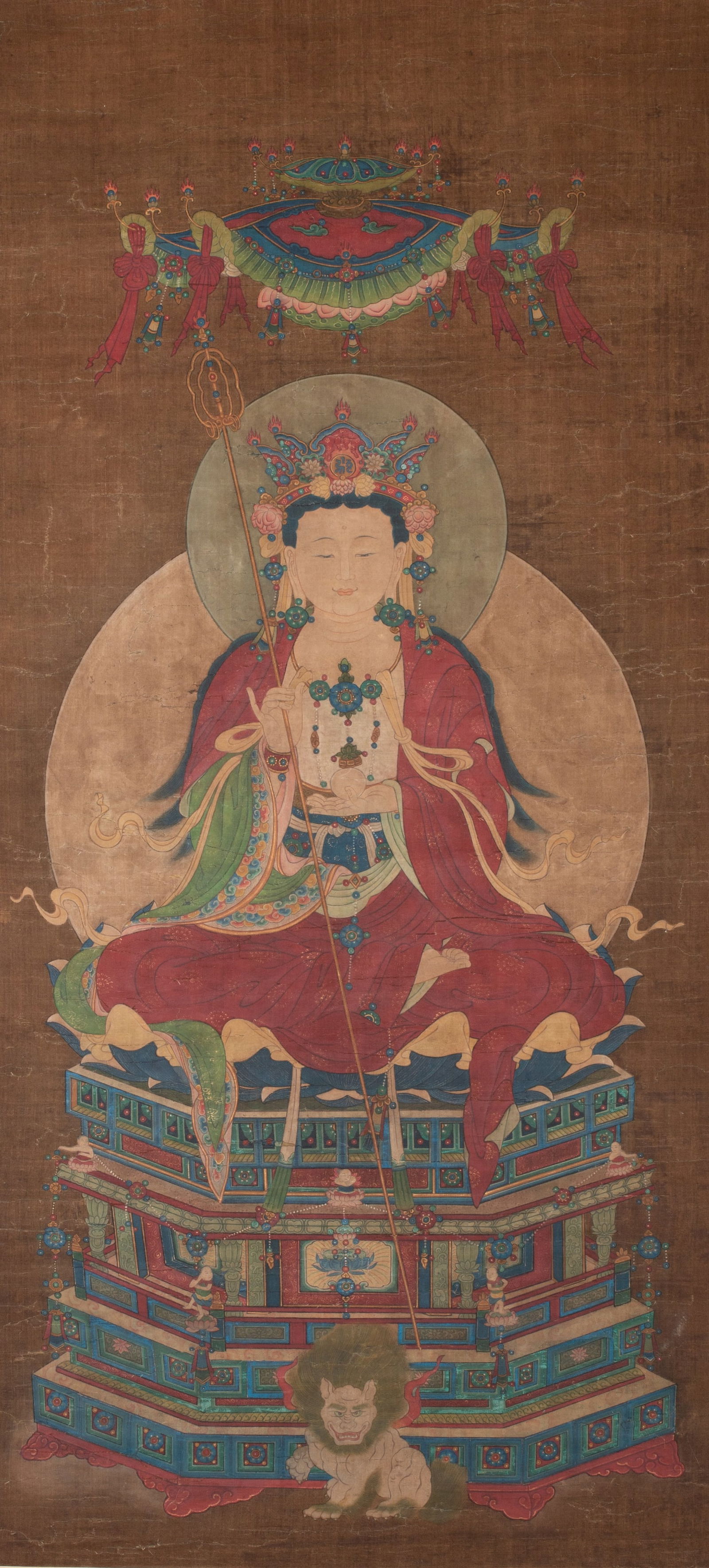 Formerly collected by Inoue Yasushi, Anonymous, "Statue of Manjushri Bodhisattva" (1 of 9)