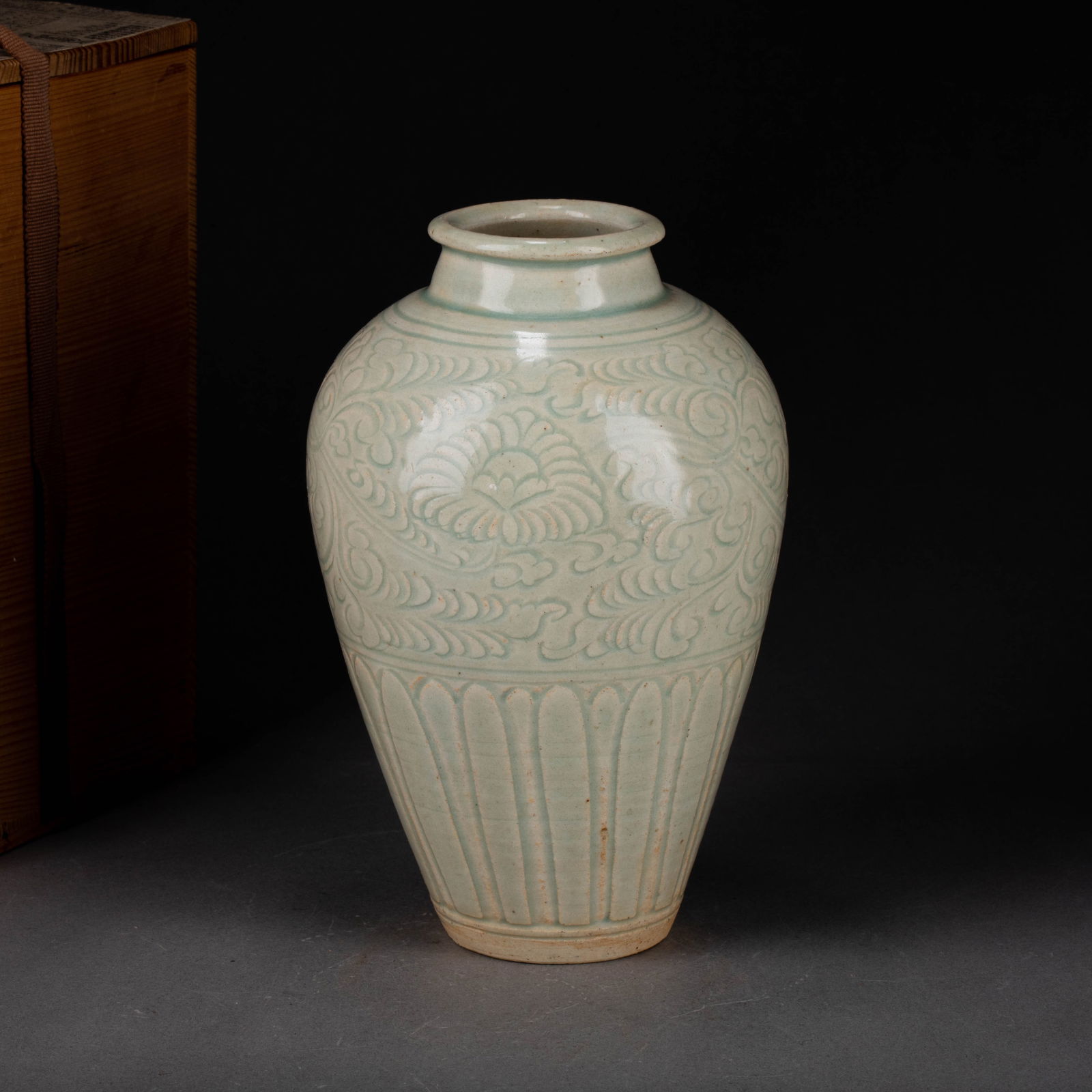 Song Dynasty, Yingqing (Shadow Blue) Vine-Scroll Pattern Jar (1 of 7)