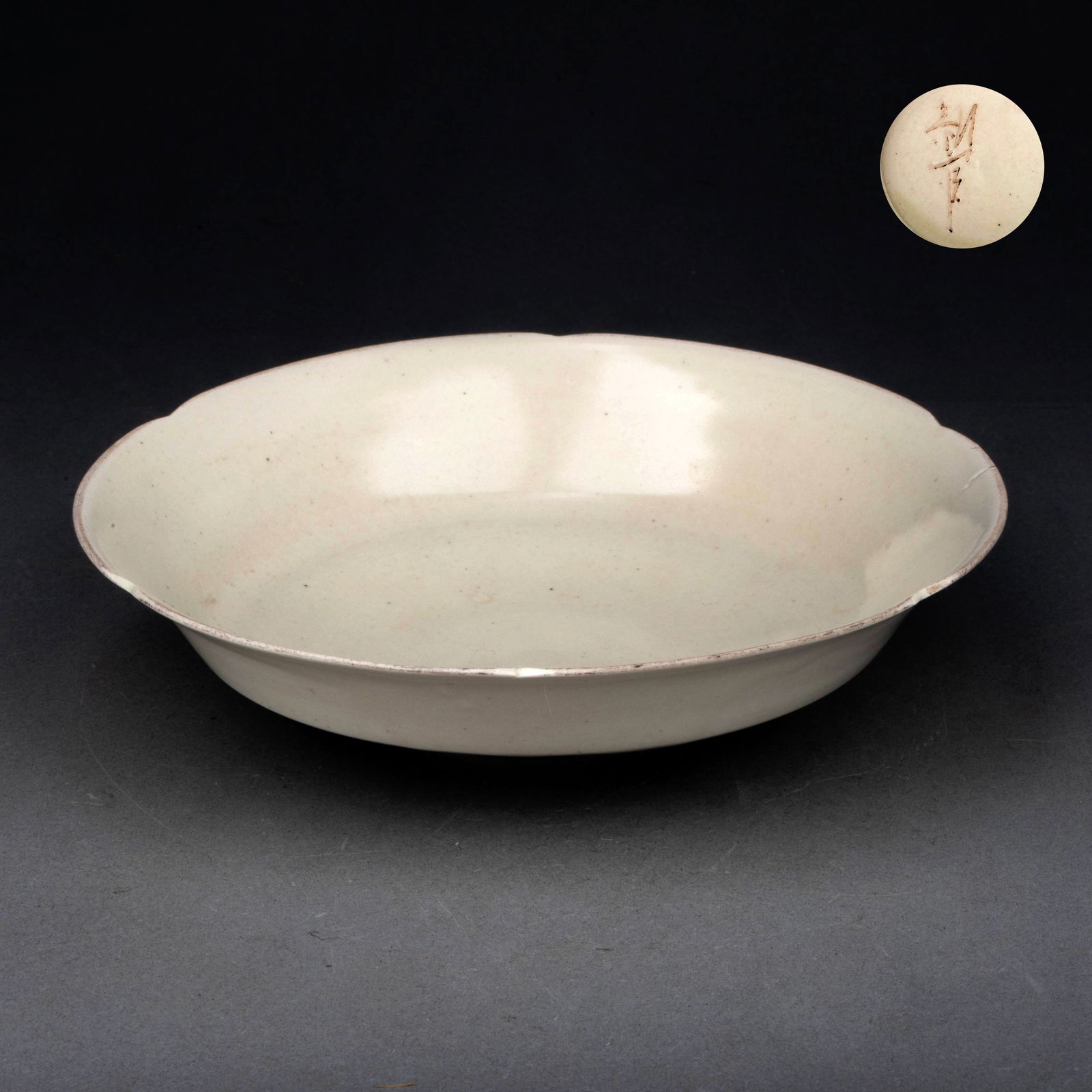 Song Dynasty, Ding Ware Floral-Rimmed Dish (1 of 7)