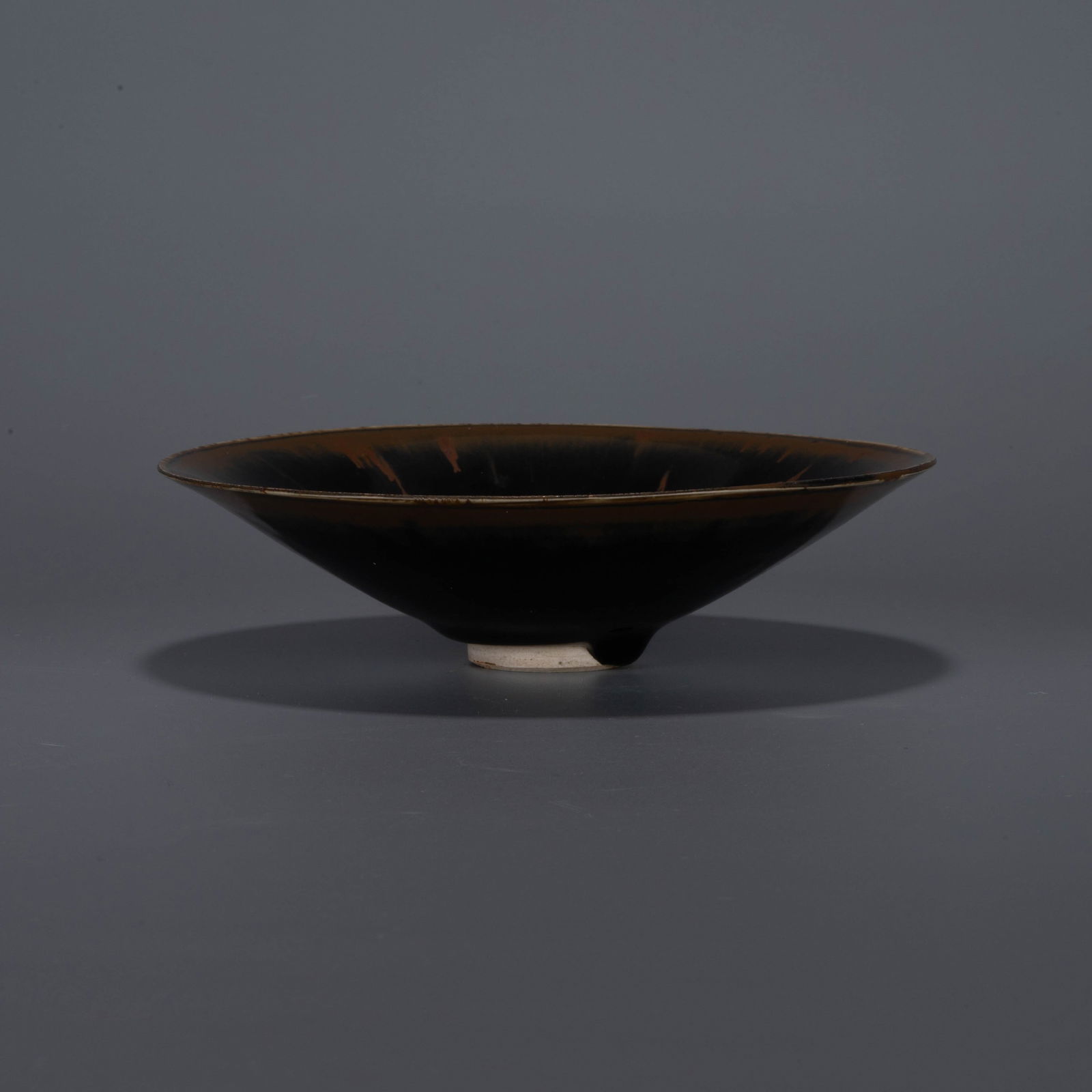 Song Dynasty, Black-Glazed Iron-Rust Pattern Bowl: Song Dynasty, Black-Glazed Iron-Rust Pattern Bowl