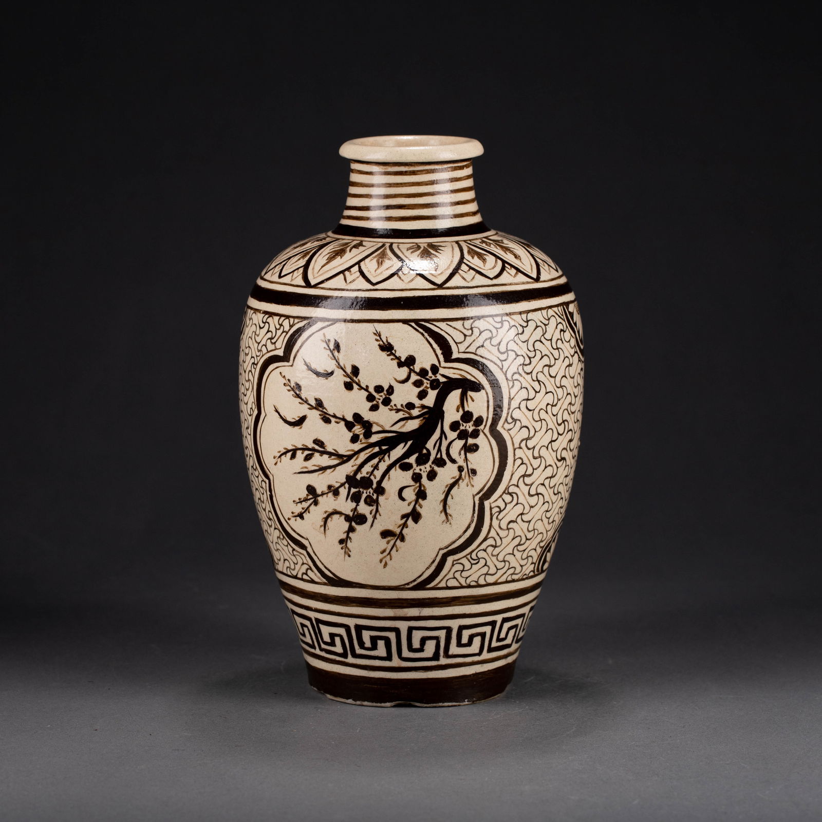 Song Dynasty, Polychrome Floral-Decorated Plum Vase (1 of 8)