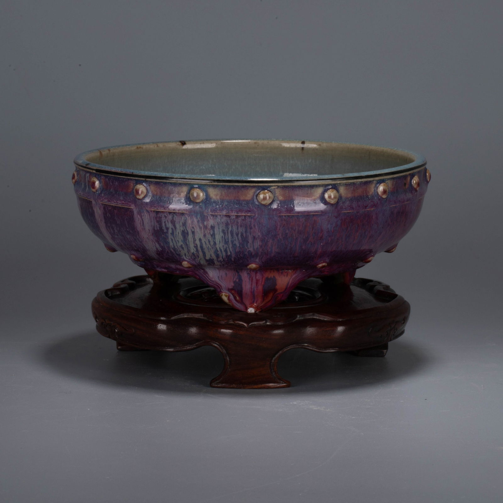 Song Dynasty, Jun Ware Tripod "Shu"-Style Censer (Marked "Liu") (1 of 6)