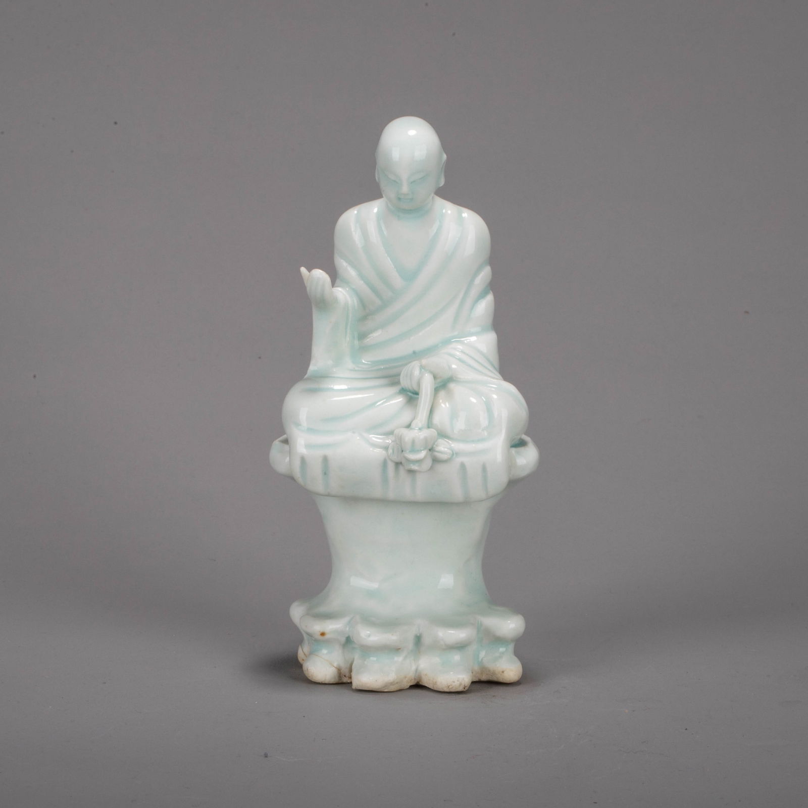 Song Dynasty, Yingqing Glazed Longevity Buddha Holding a Lotus (1 of 6)