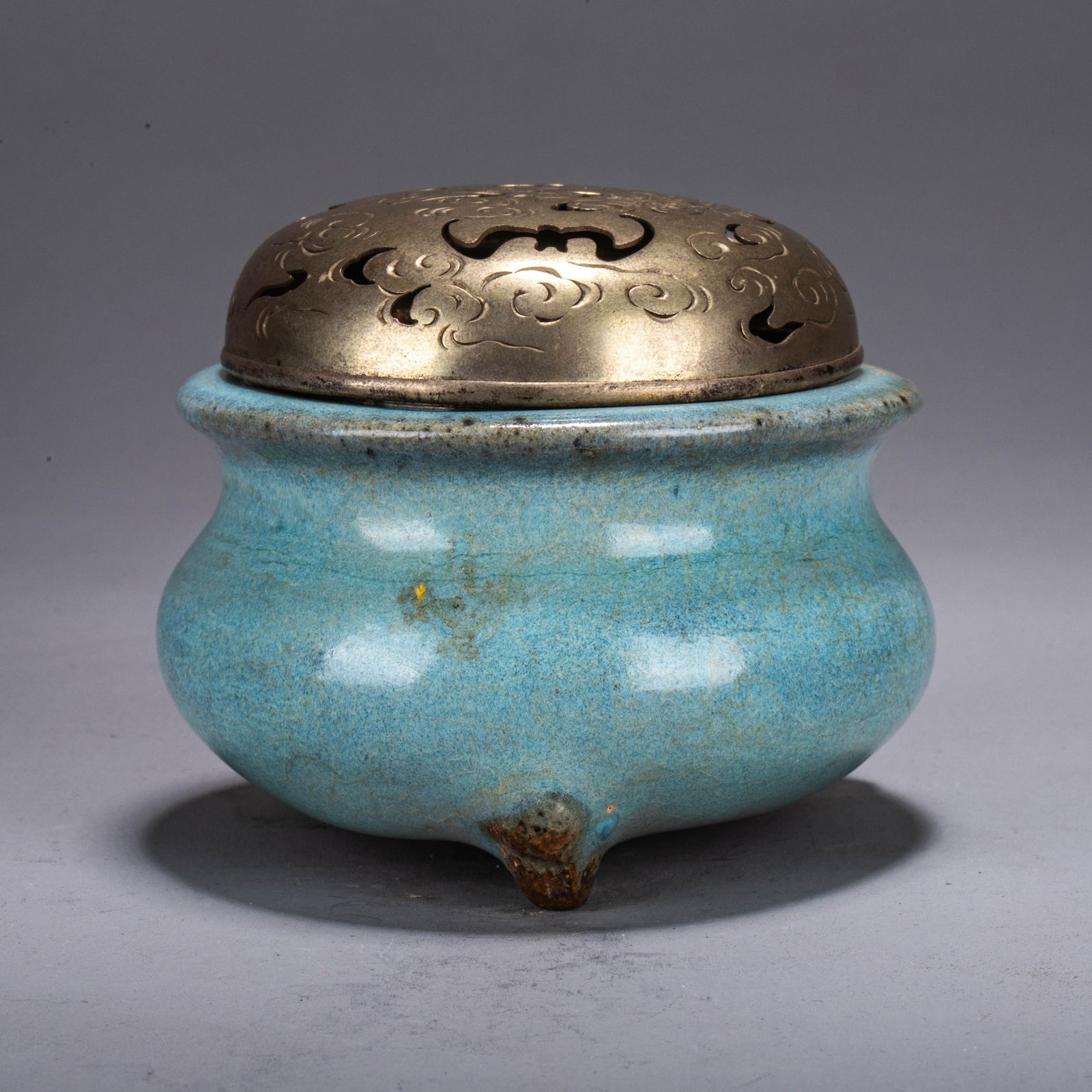 Jin Dynasty, Jun Ware Tripod Incense Burner (1 of 9)