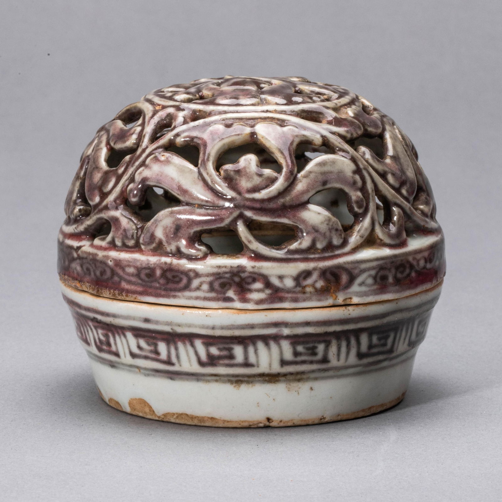 Ming Dynasty Underglaze Red Floral Pattern Incense Burner (1 of 10)