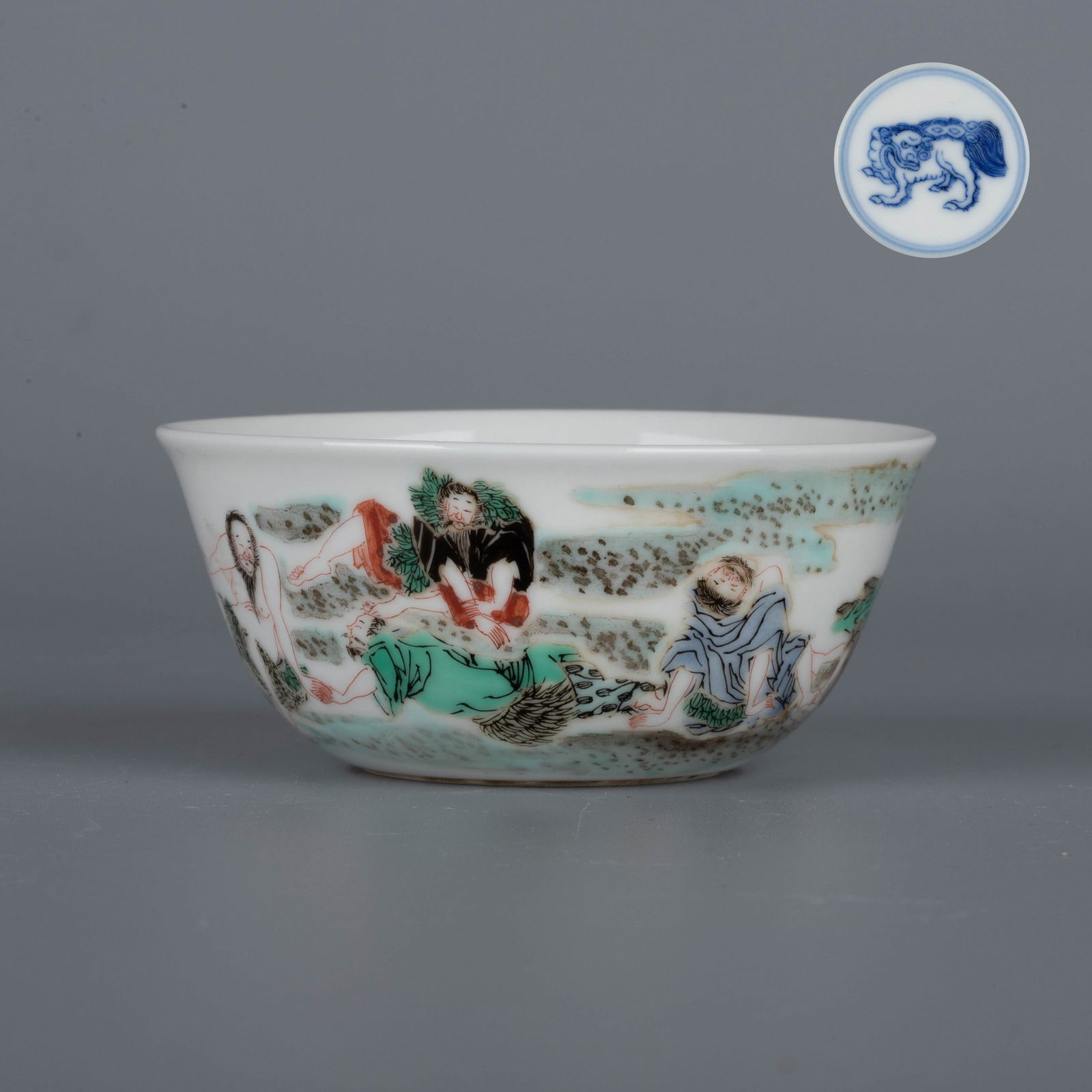 Qing Dynasty Wucai Figure Story Cup (1 of 6)