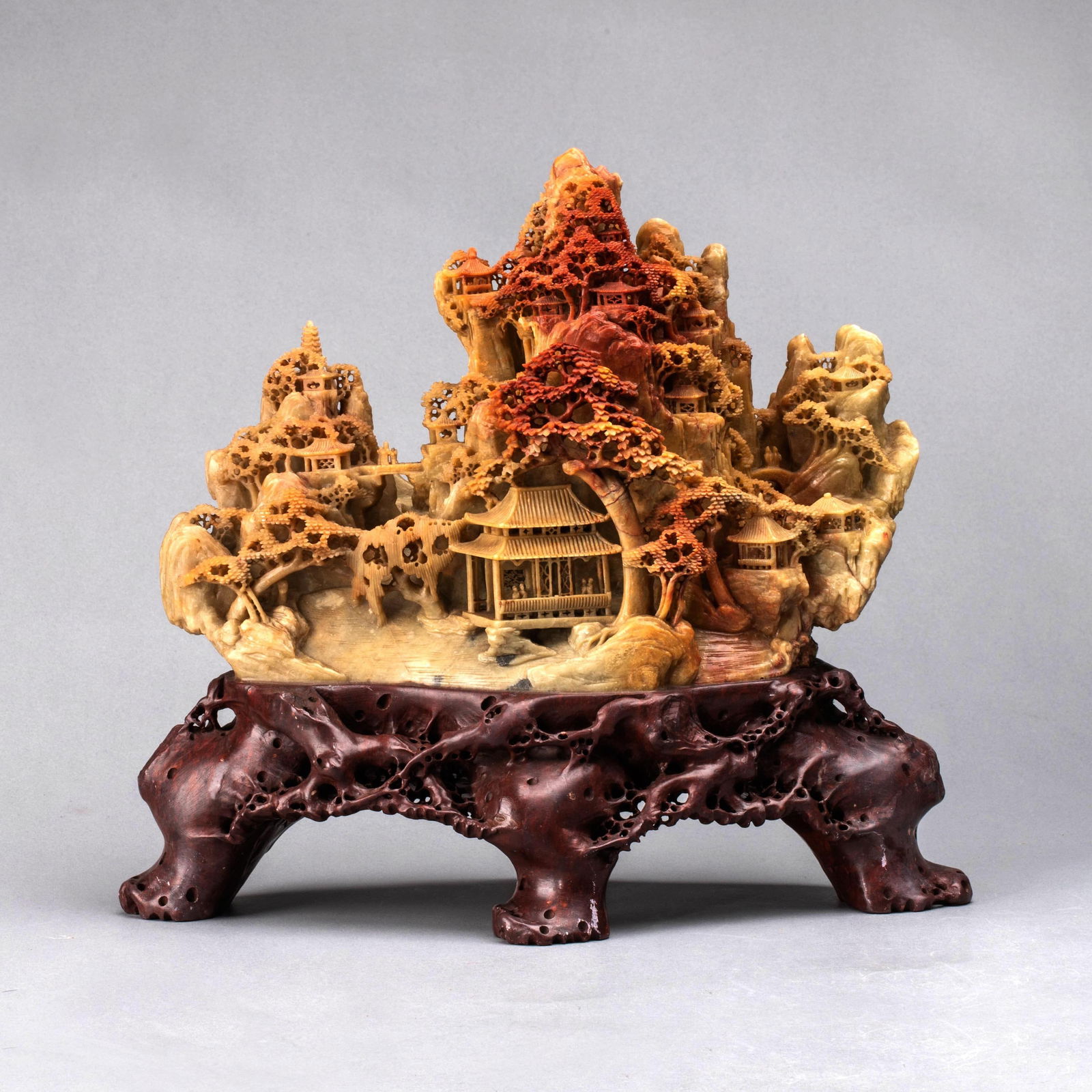 Stone Carving Landscape Pavilion Ornament (1 of 5)