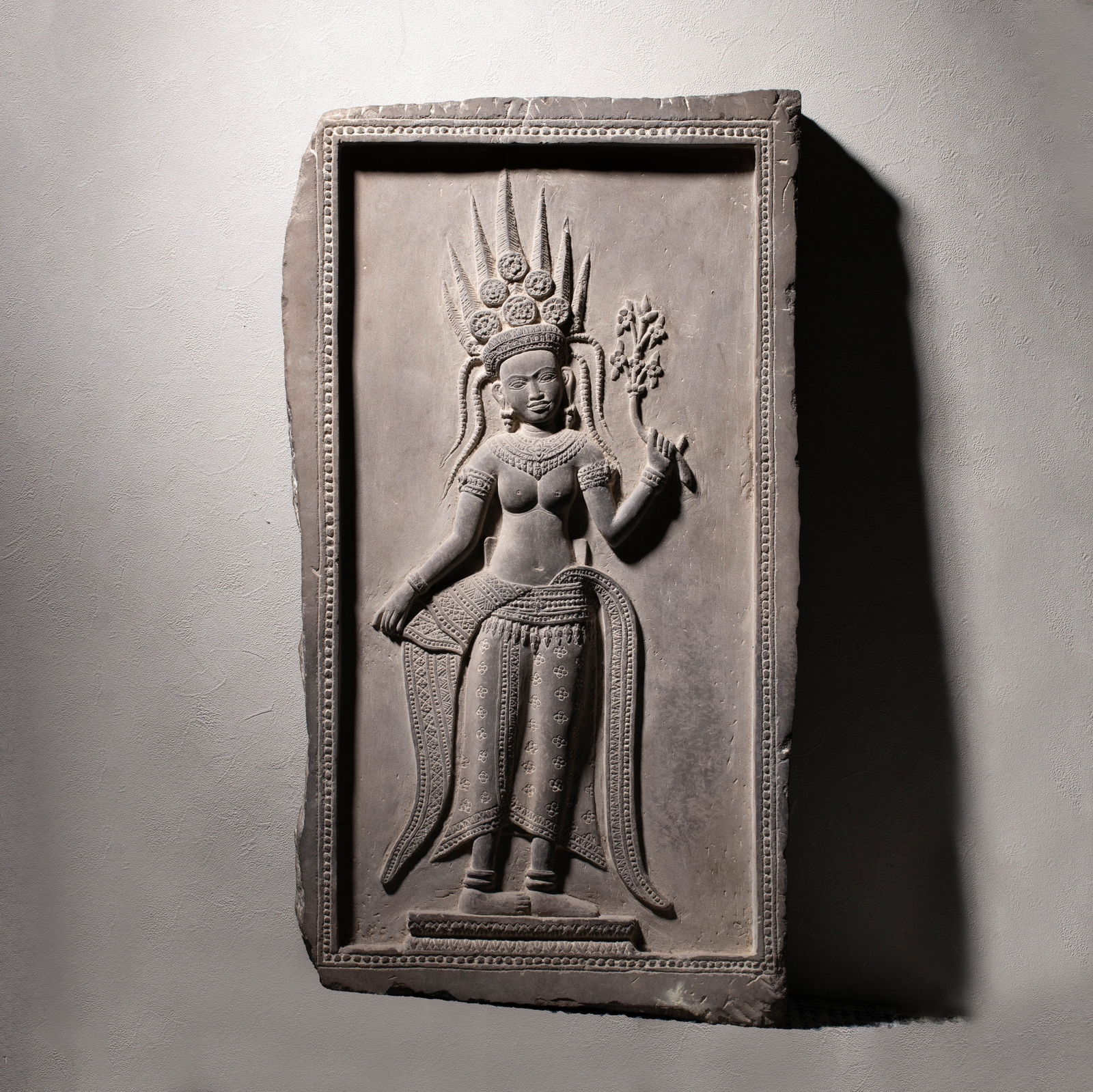 Angkor Wat Goddess Relief Stone Slab (1 of 9)