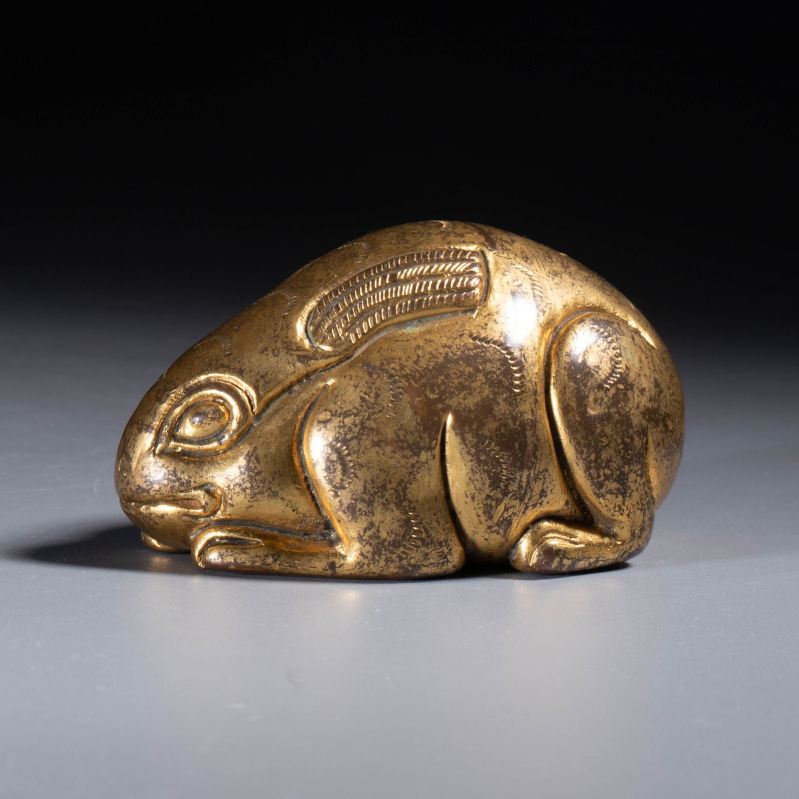Tang Dynasty Gilt Bronze Rabbit Paperweight (1 of 5)