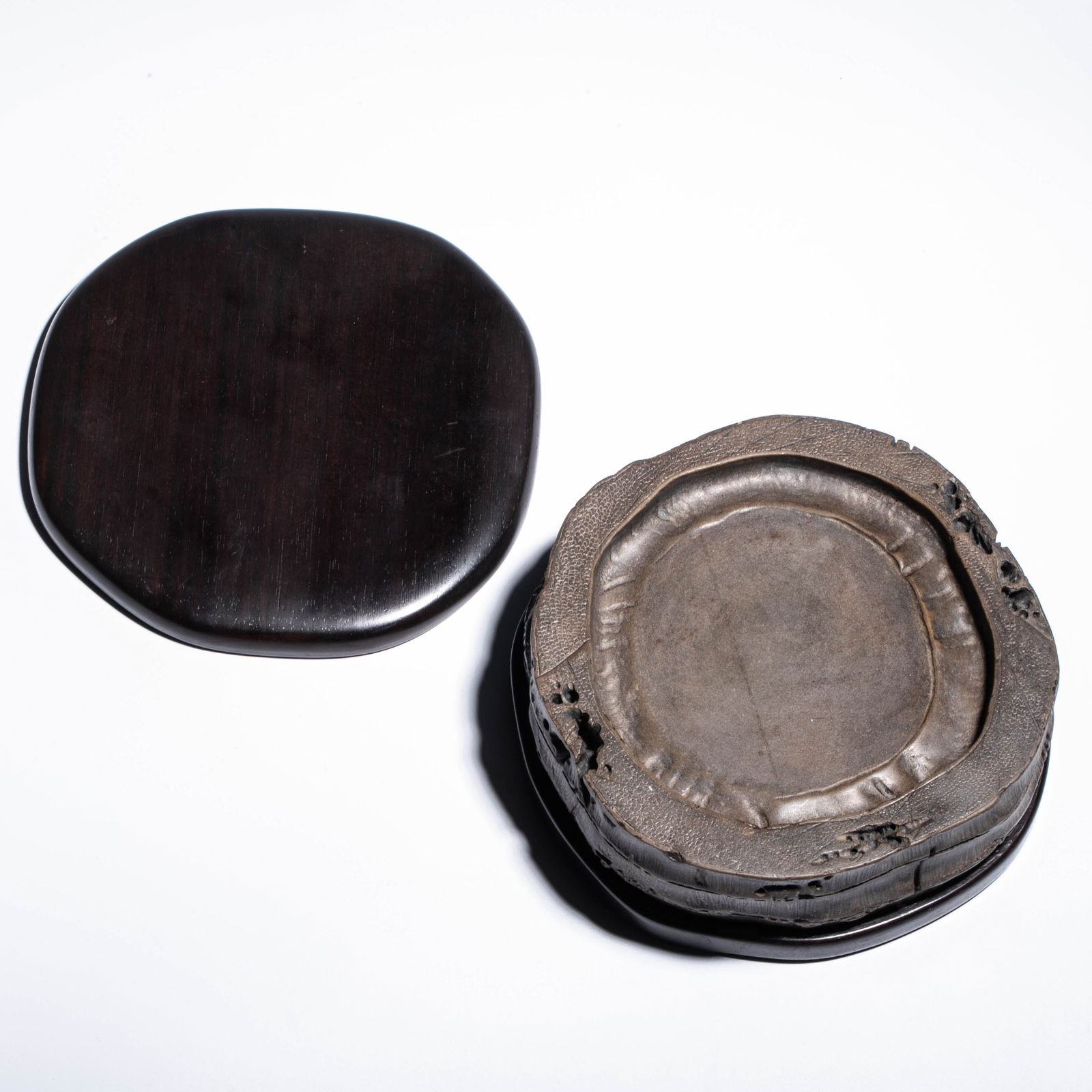 Clear mud bamboo shaped inkstone: Clear mud bamboo shaped inkstone