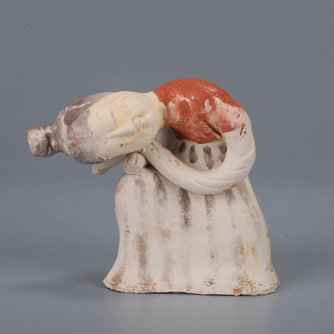Tang Dynasty Painted Sleeping Figurine: Tang Dynasty Painted Sleeping Figurine