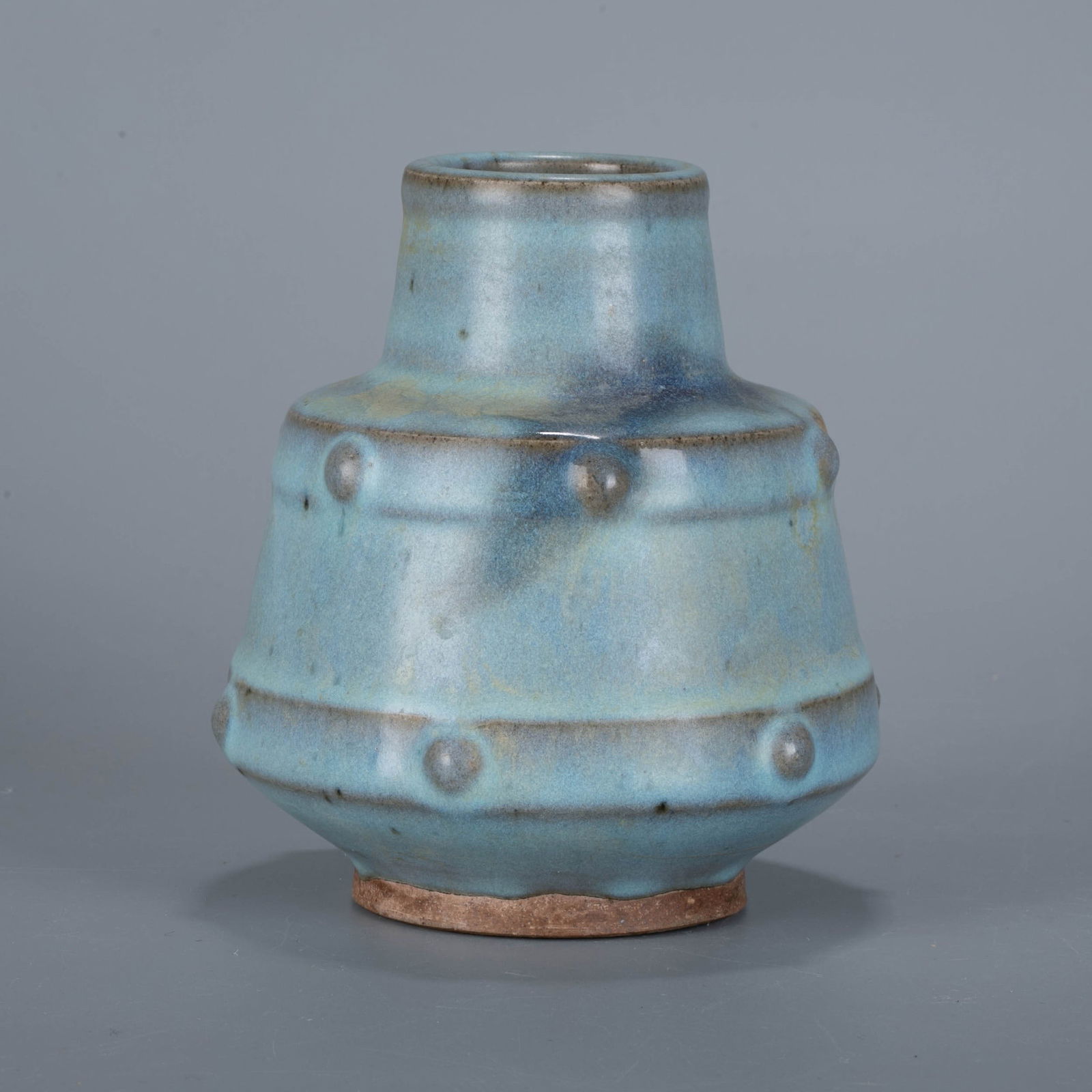 Yuan Jun ware drum nail pattern pot - 4