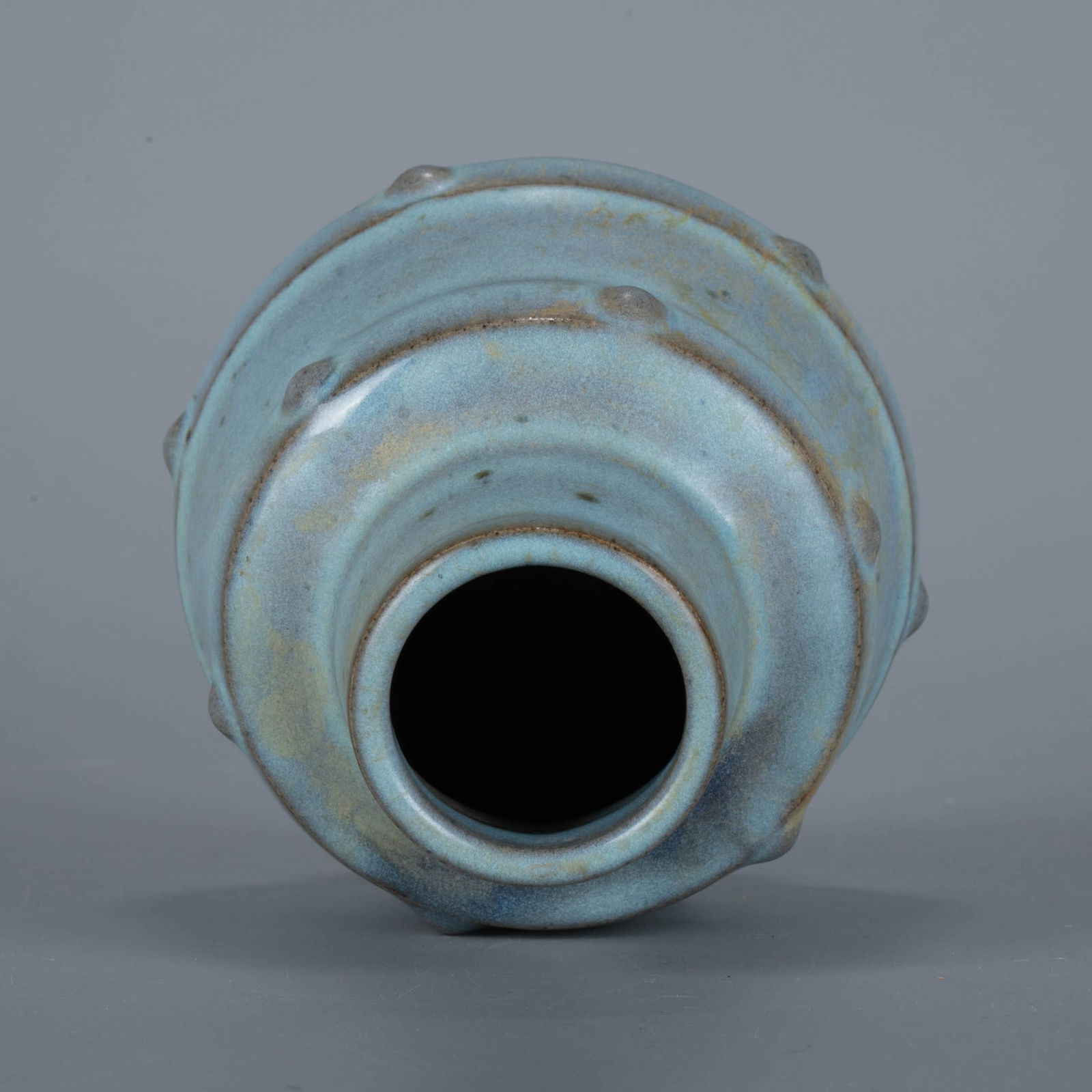 Yuan Jun ware drum nail pattern pot - 5