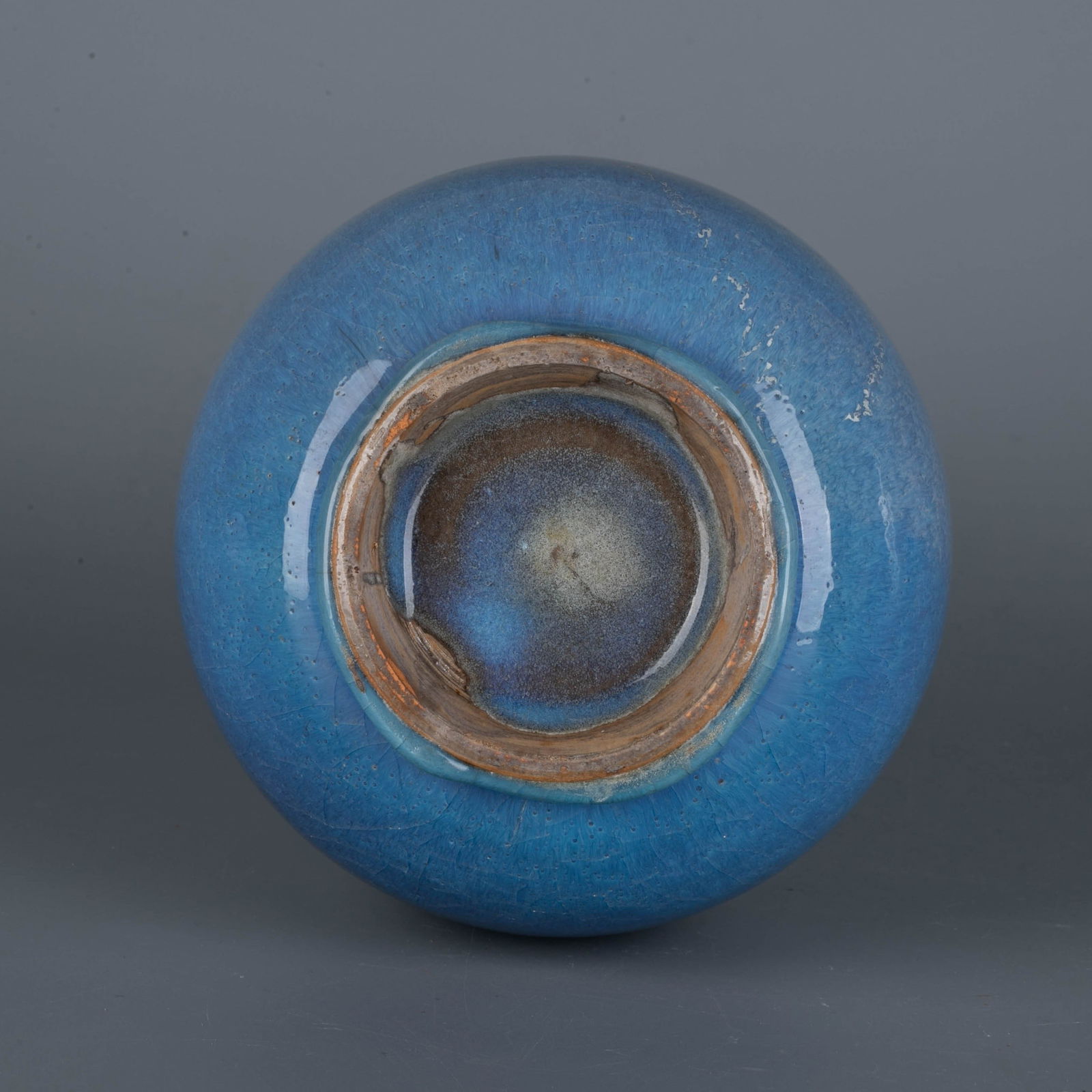 Sky blue glaze flask - 5