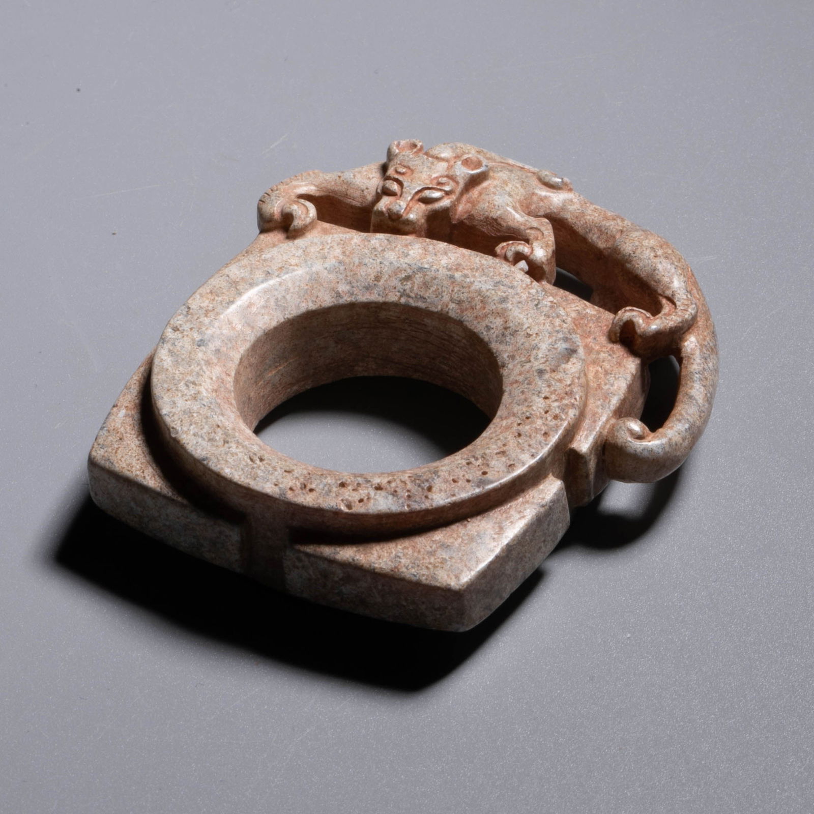 Ancient Jade Chilong Ring - 3
