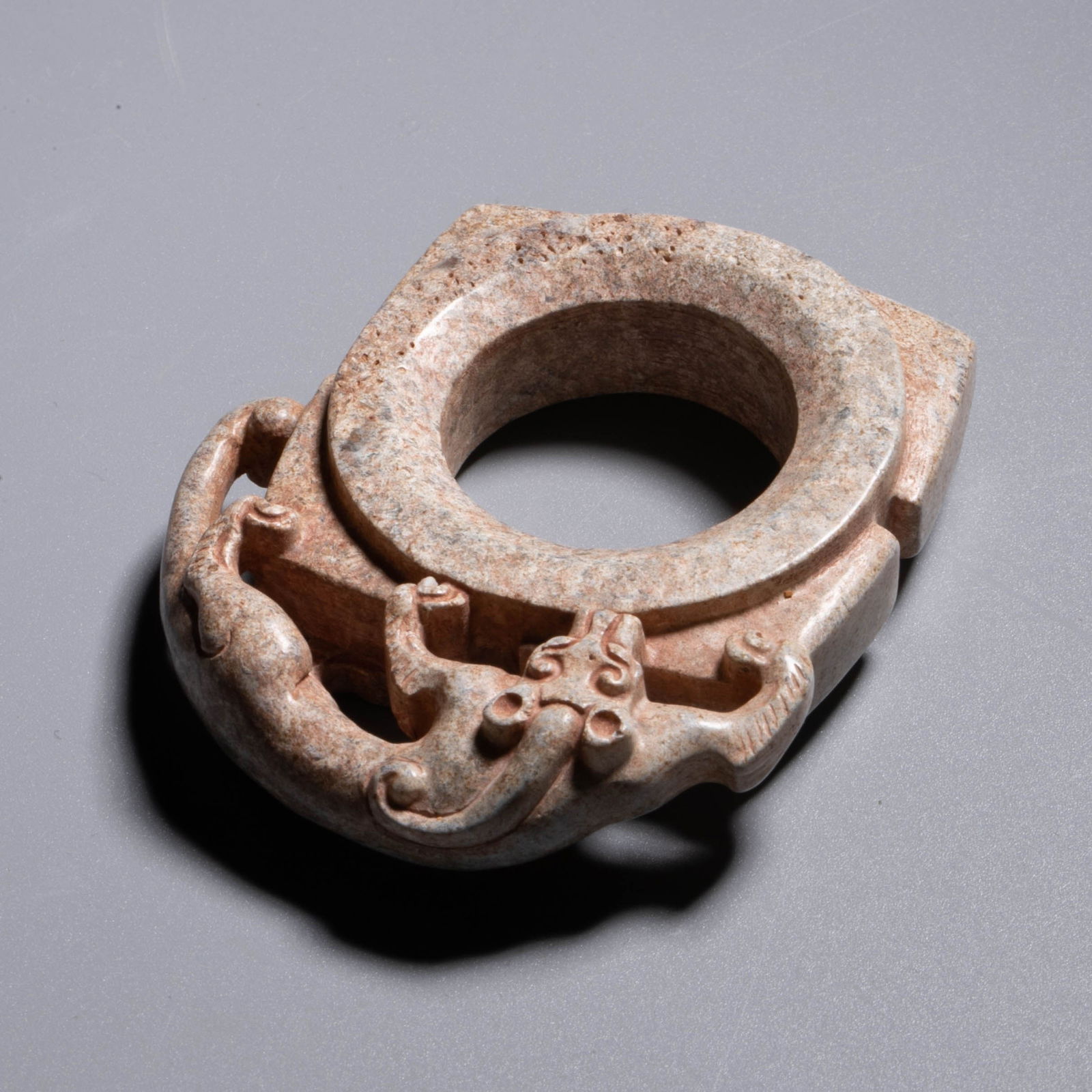 Ancient Jade Chilong Ring - 4