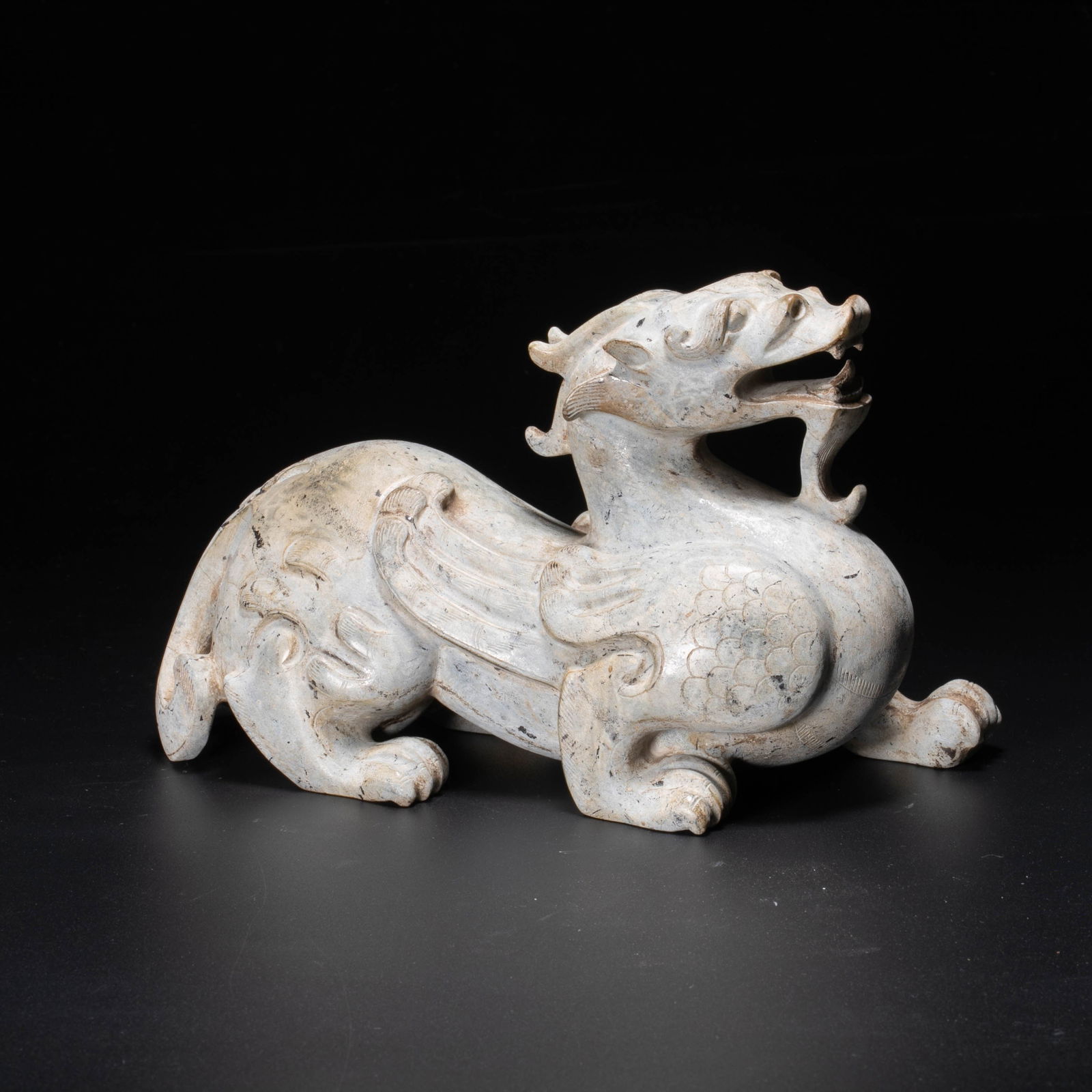 Warring States Period Ancient Jade Winged Beast: Warring States Period Ancient Jade Winged Beast