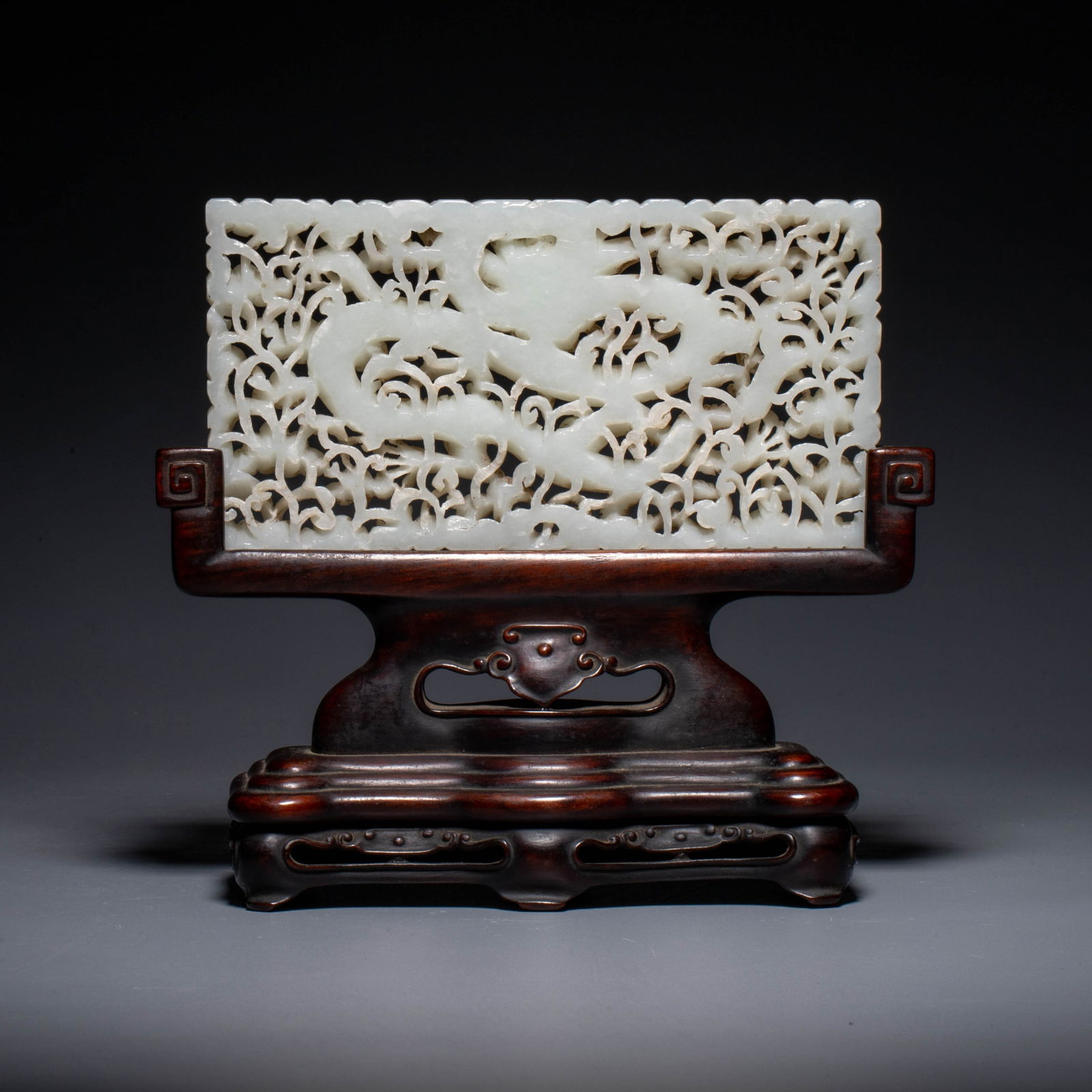 Ming jade open-carved dragon pattern insert - 2