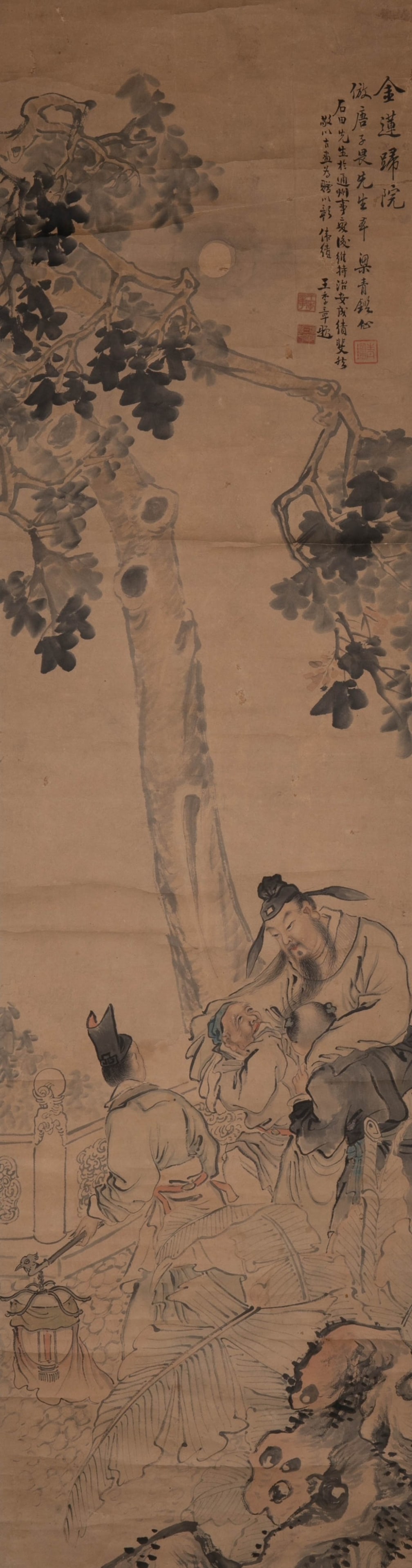 Liang Qingjian's painting Wang Jizhang's title Golden Lotus Returns to the Hospital: Liang Qingjian's painting Wang Jizhang's title Golden Lotus Returns to the Hospital