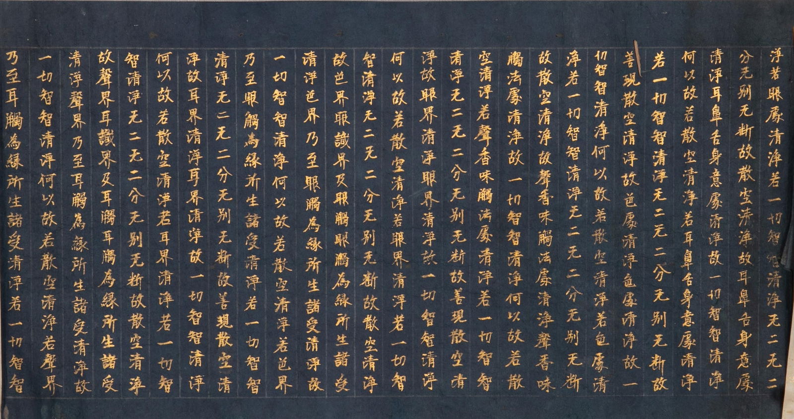 Ancient script, cyan paper and clay gold: Ancient script, cyan paper and clay gold