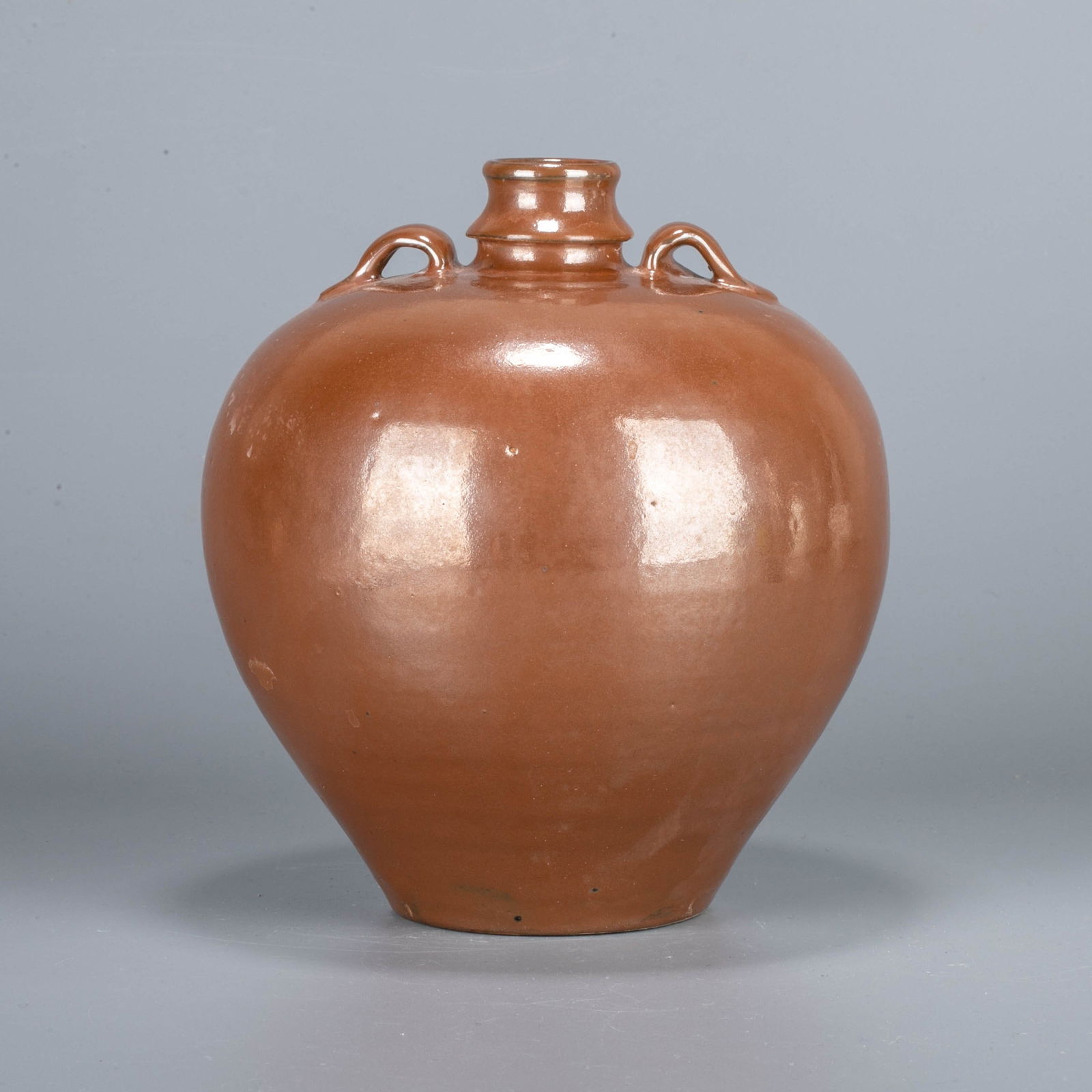 Gold persimmon glaze ear-mounted teapot: Gold persimmon glaze ear-mounted teapot