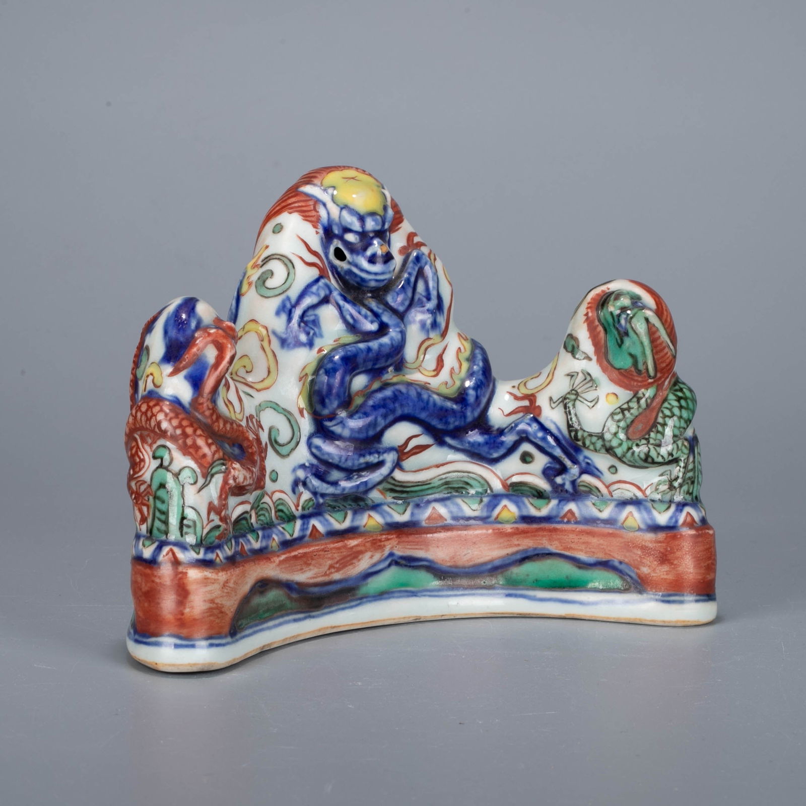 Ming Dynasty Red Pattern Dragon Pattern Pen Holder - 2