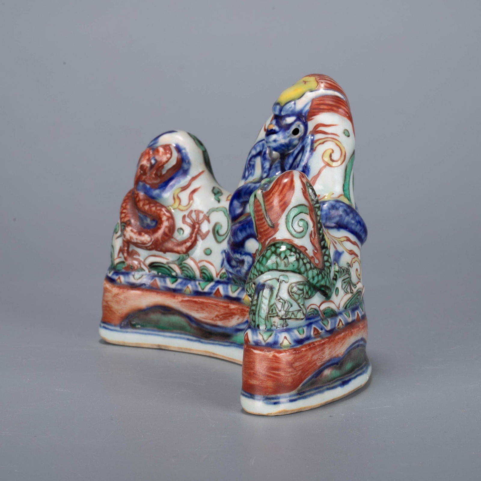 Ming Dynasty Red Pattern Dragon Pattern Pen Holder - 3