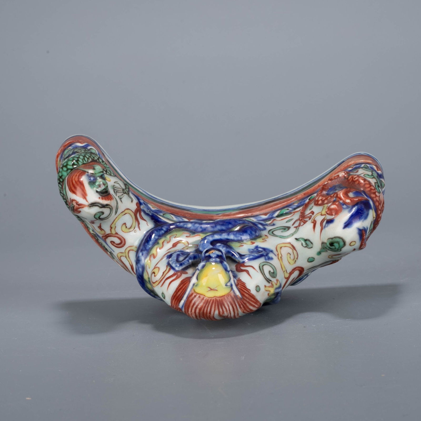 Ming Dynasty Red Pattern Dragon Pattern Pen Holder - 5