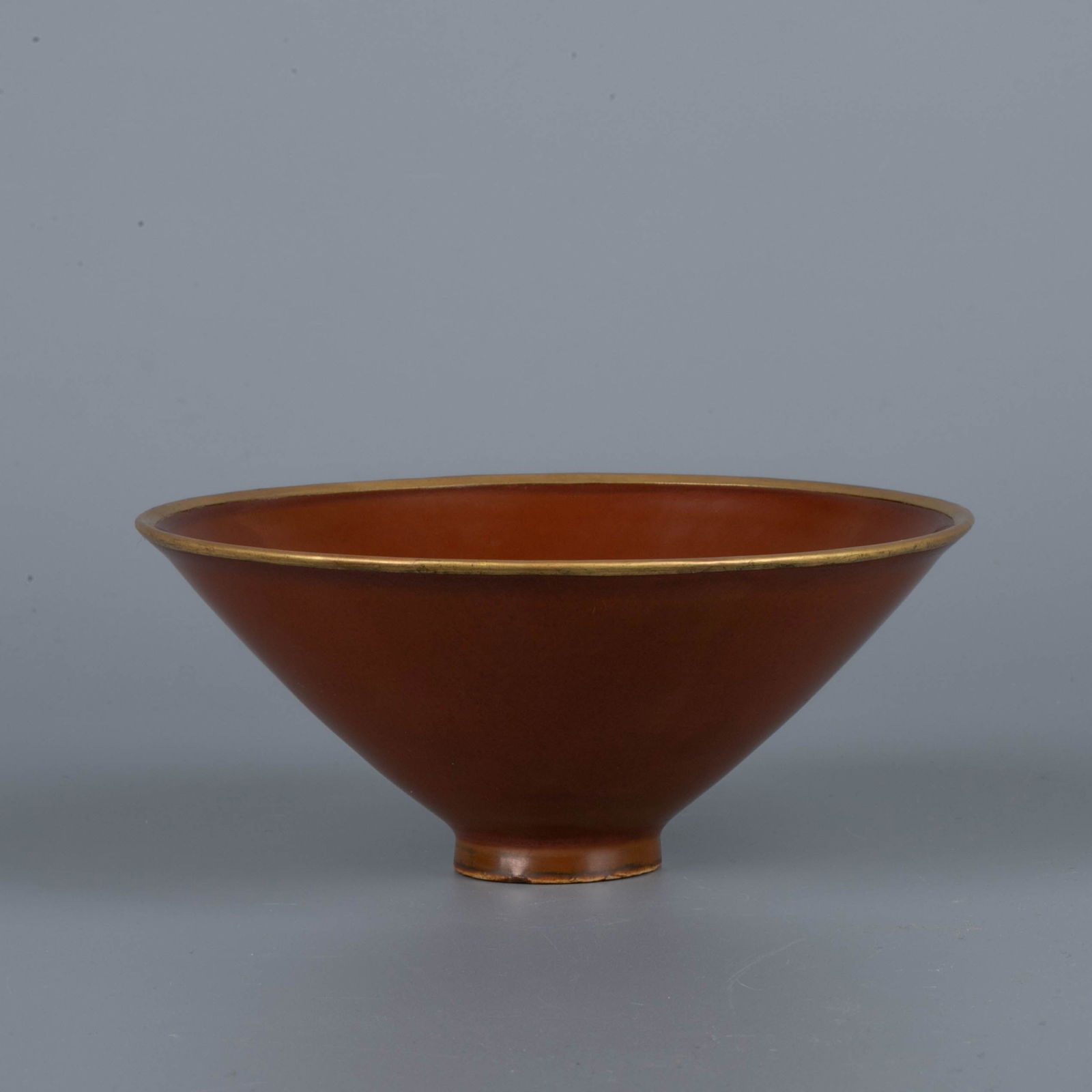 Song Dynasty Ding kiln purple gold glaze bamboo hat: Song Dynasty Ding kiln purple gold glaze bamboo hat