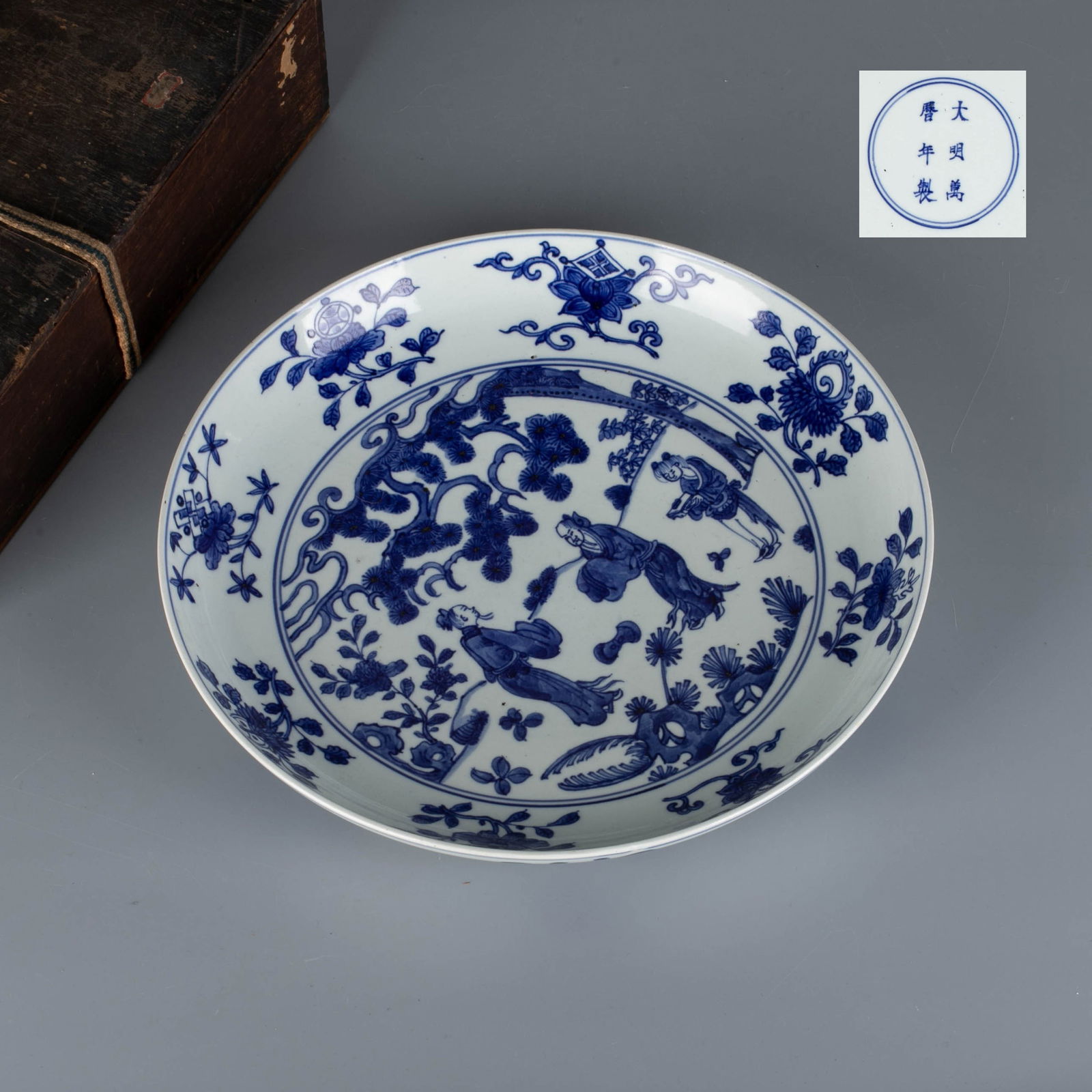 Ming Dynasty Wanli reign mark sometsuke (blue and white underglaze) character story: Ming Dynasty Wanli reign mark sometsuke (blue and white underglaze) character story