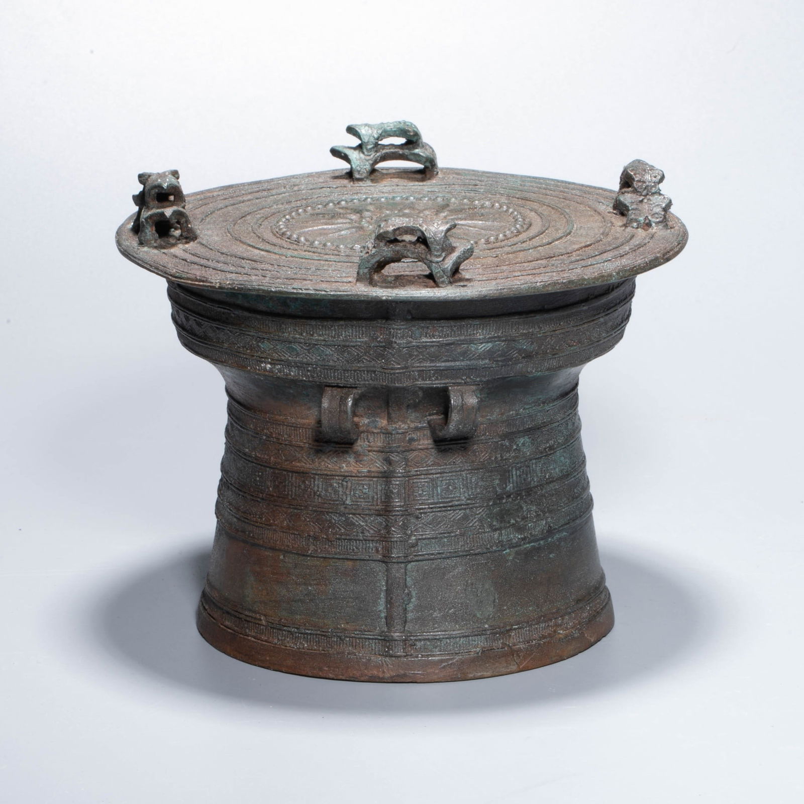 Bronze frog button taiko drum - 3