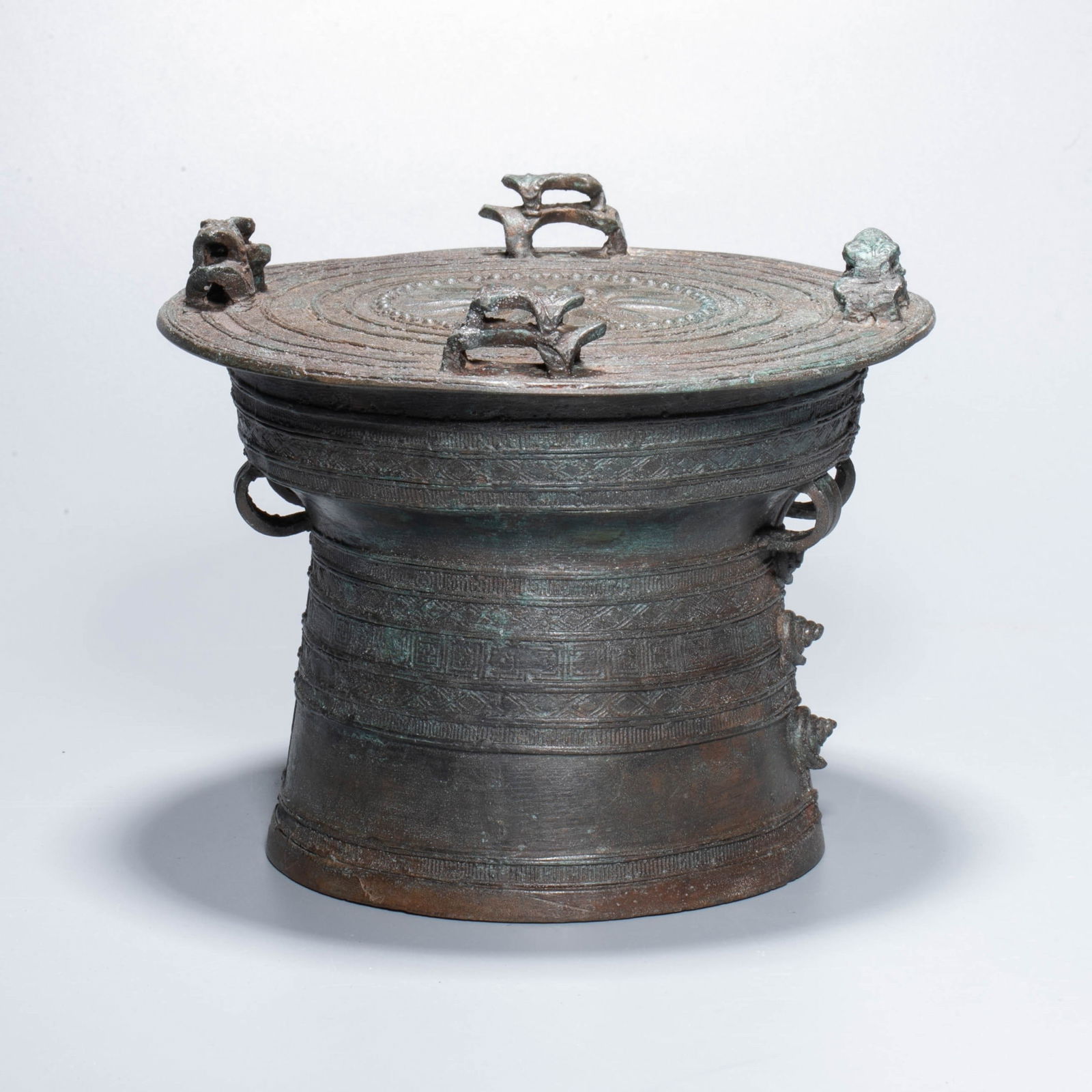 Bronze frog button taiko drum - 4