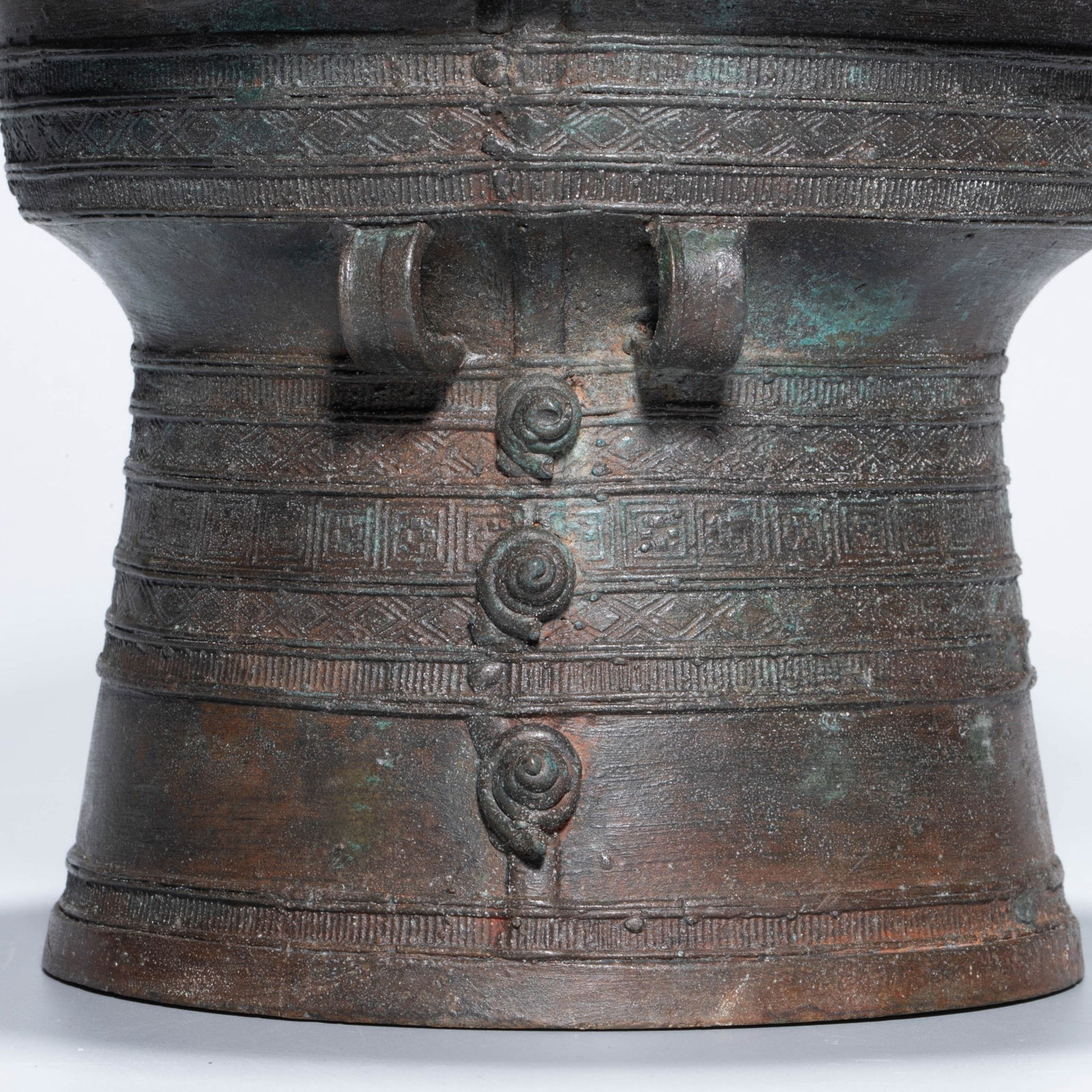 Bronze frog button taiko drum - 6