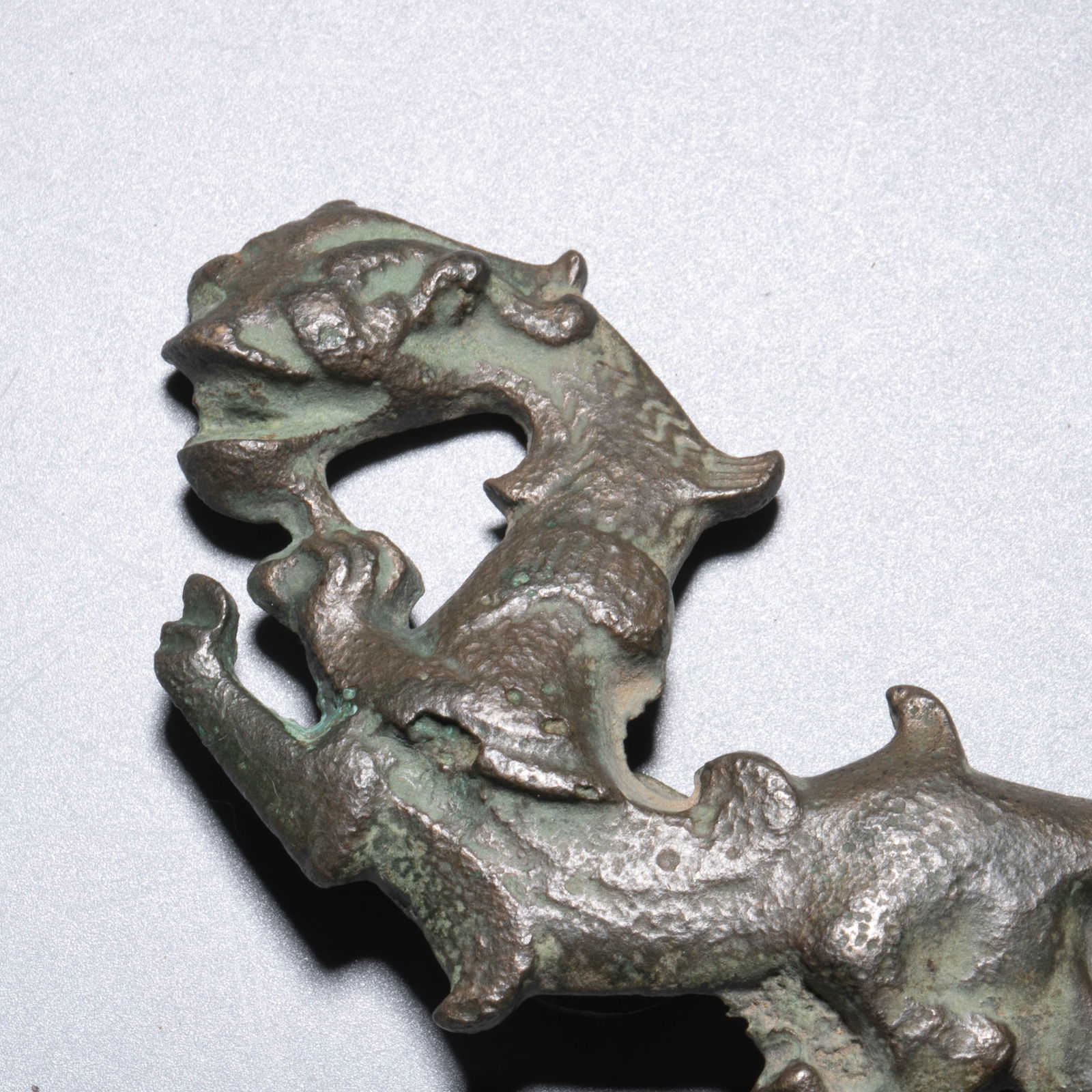 Han bronze deer with hook 2 points - 8