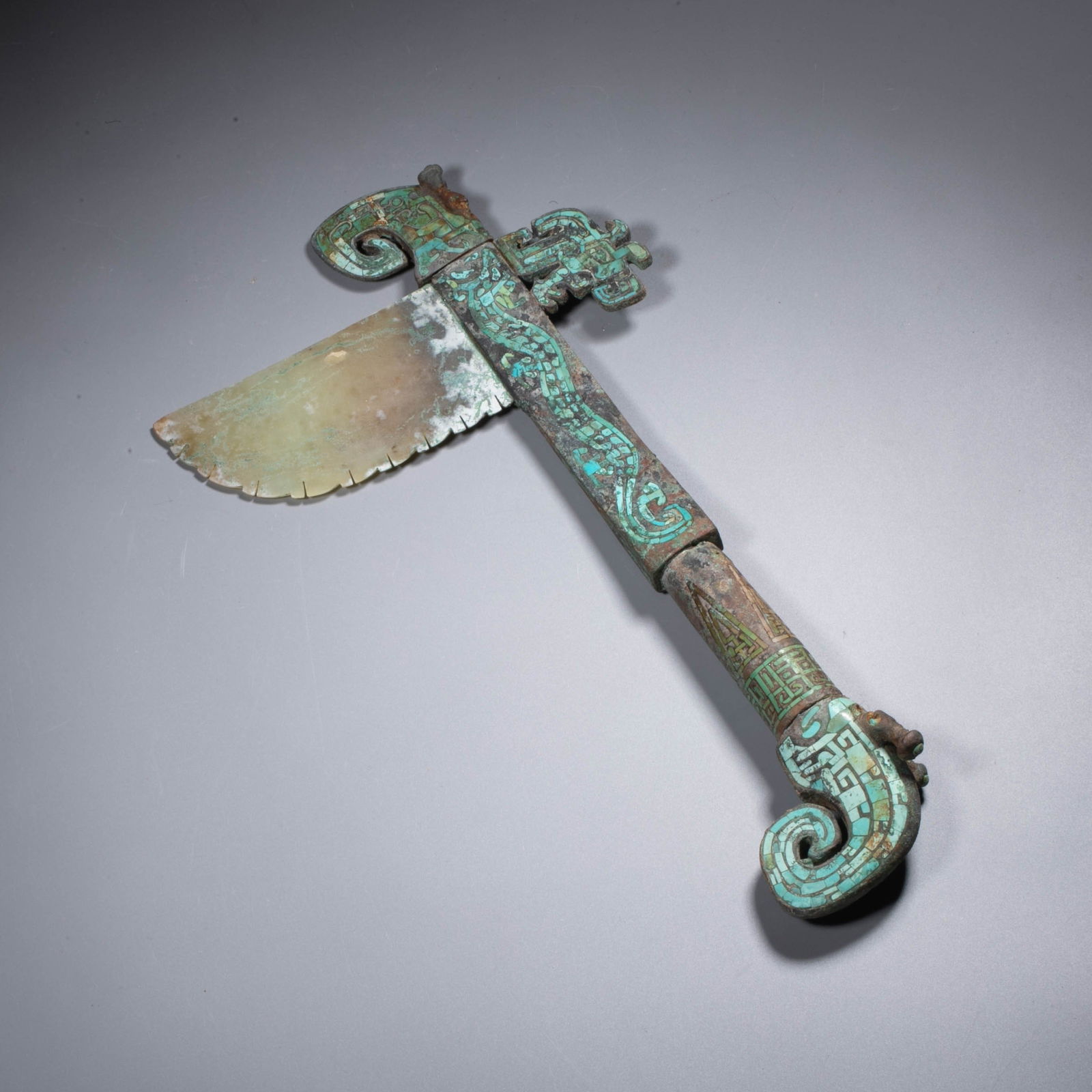 Bronze inlaid turquoise scepter (1 of 6)