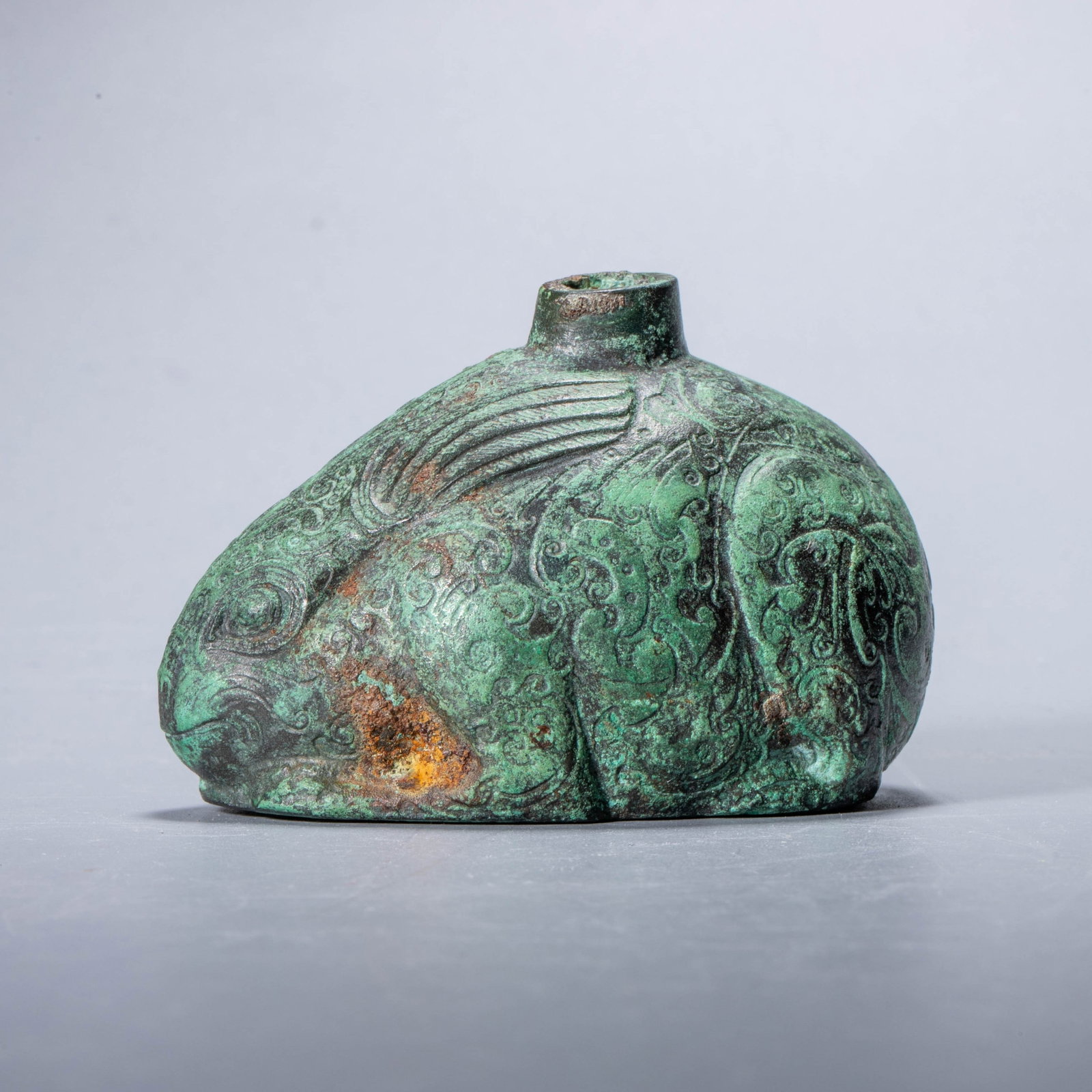 Tang rabbit-shaped copper drop: Tang rabbit-shaped copper drop