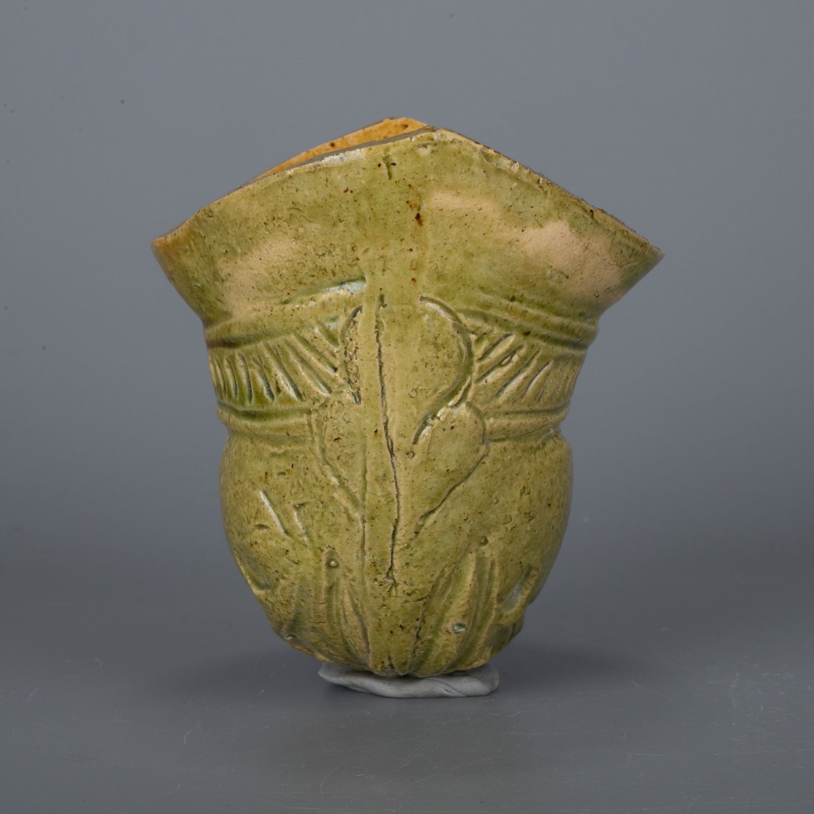 Green glaze animal head cup - 3