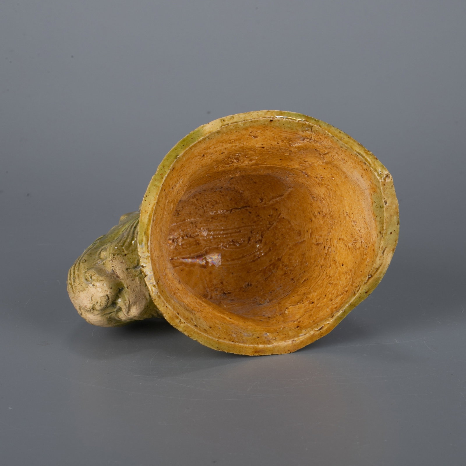 Green glaze animal head cup - 6