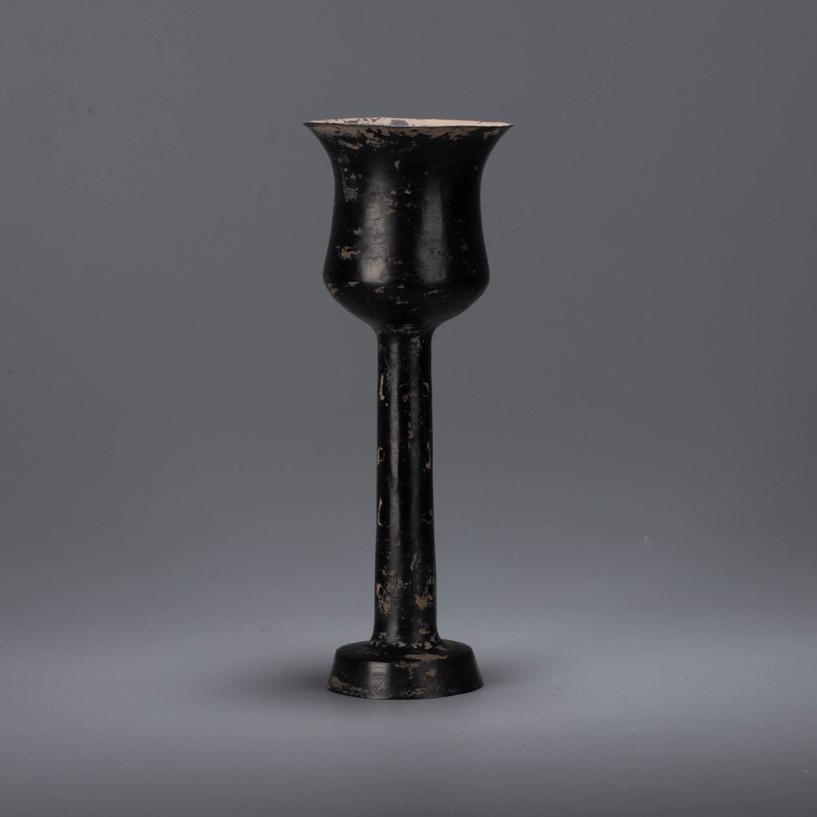 Longshan culture black pottery goblet: Longshan culture black pottery goblet